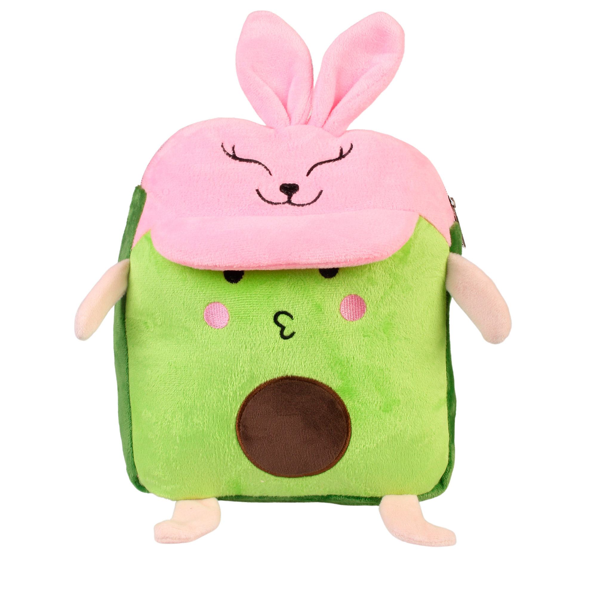 Рюкзак-игрушка Little Mania салатовый Авокадо в кепочке розовой - фото 1