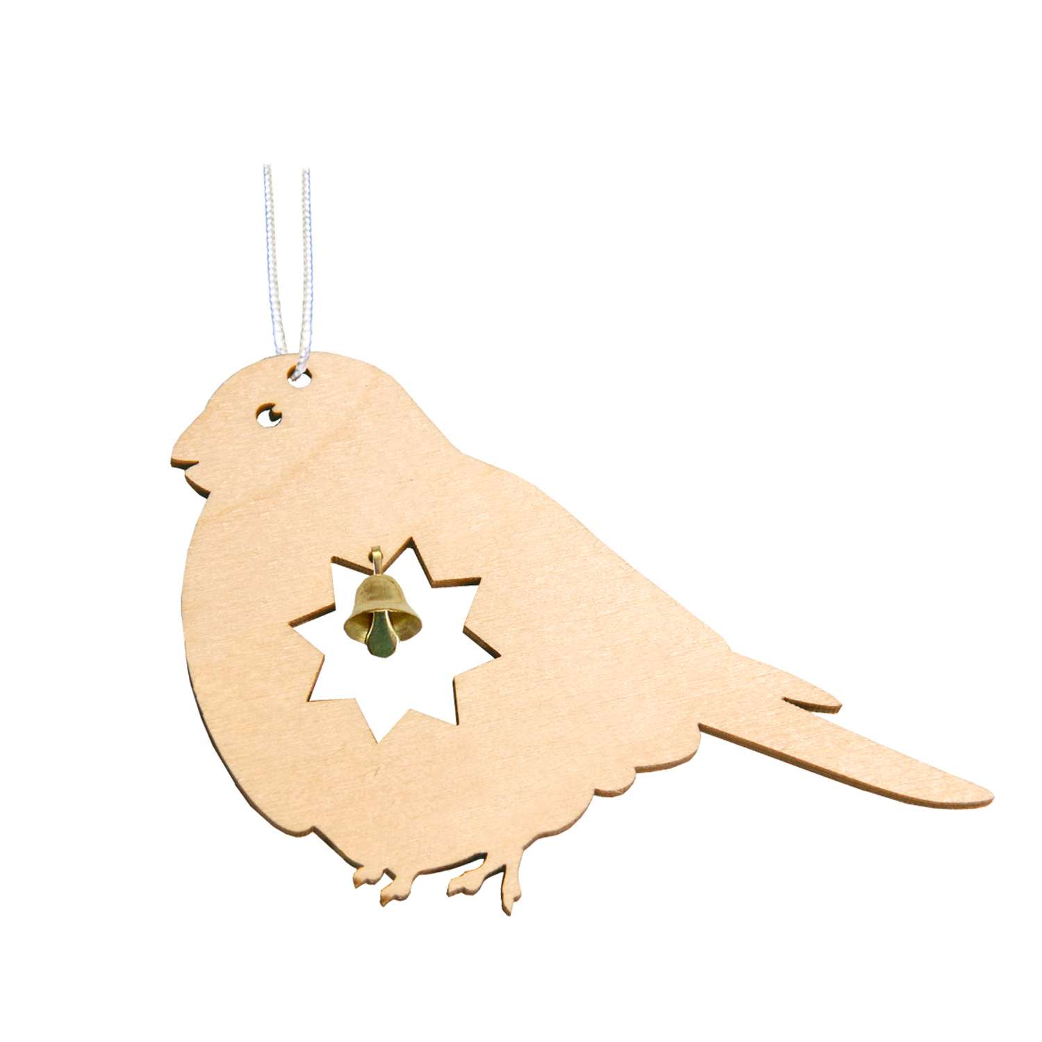 Сувенир для раскрашивания Символик Деревянная подвеска Снегирь с колокольчиком - фото 1