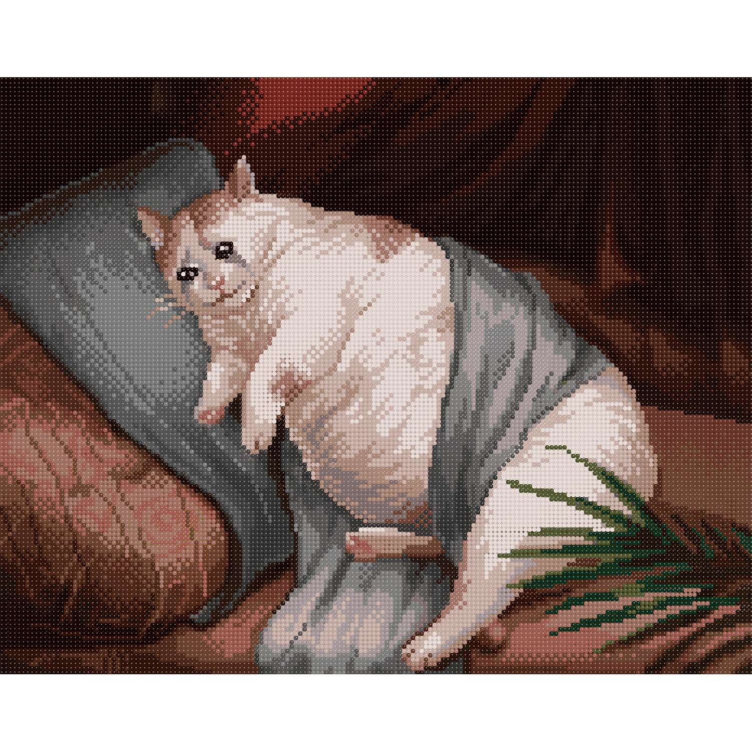 Алмазная мозаика Art on Canvas Грустный котик холст на подрамнике 40*50 - фото 2