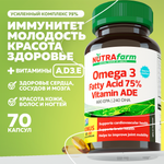 БАД к пище Nutrafarm Омега 70 капсул