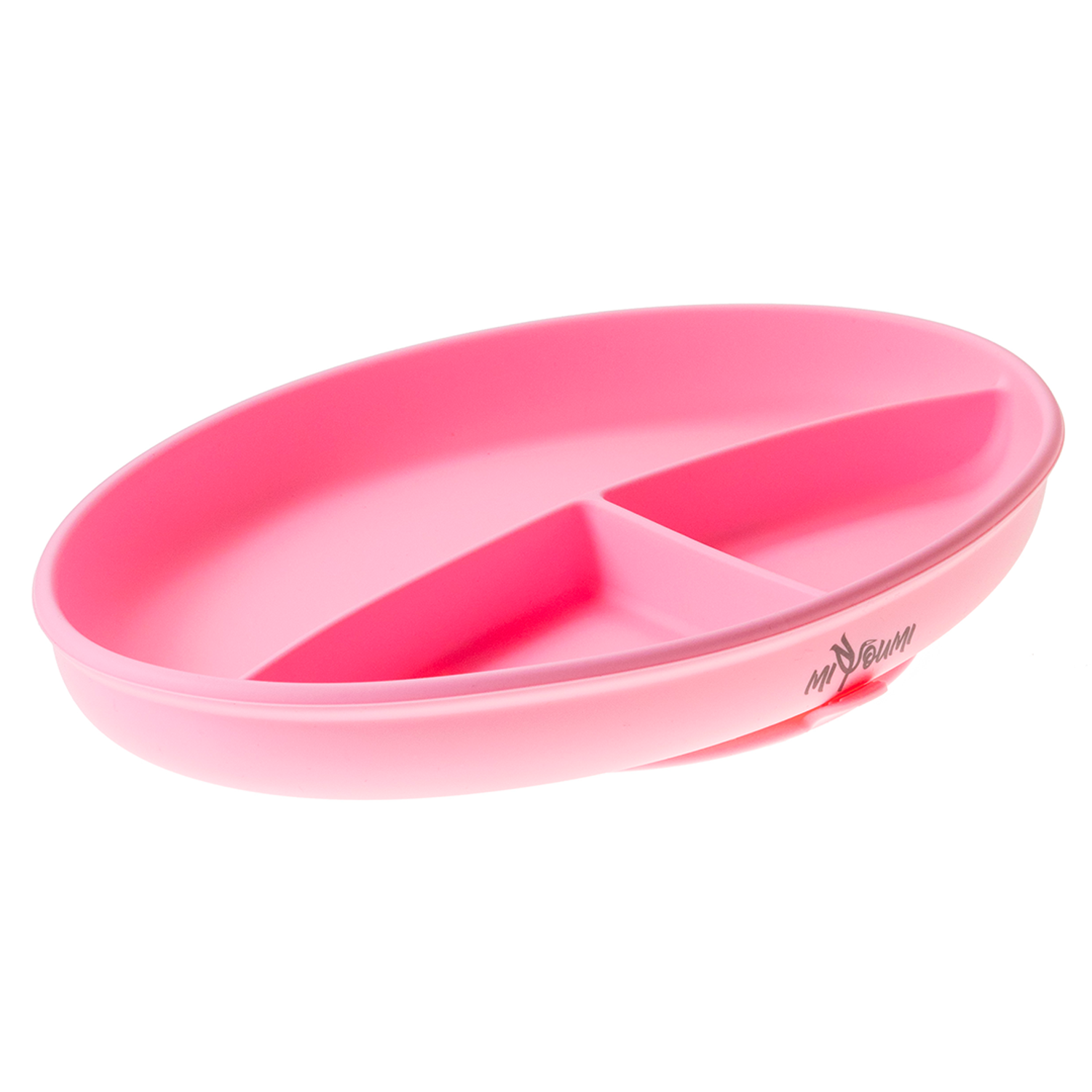 Тарелка силиконовая Miyoumi секционная на присоске Baby pink - фото 1
