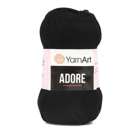 Пряжа для вязания YarnArt Adore 100 гр 280 м акрил с эффектом анти-пиллинга 5 мотков 354 черный