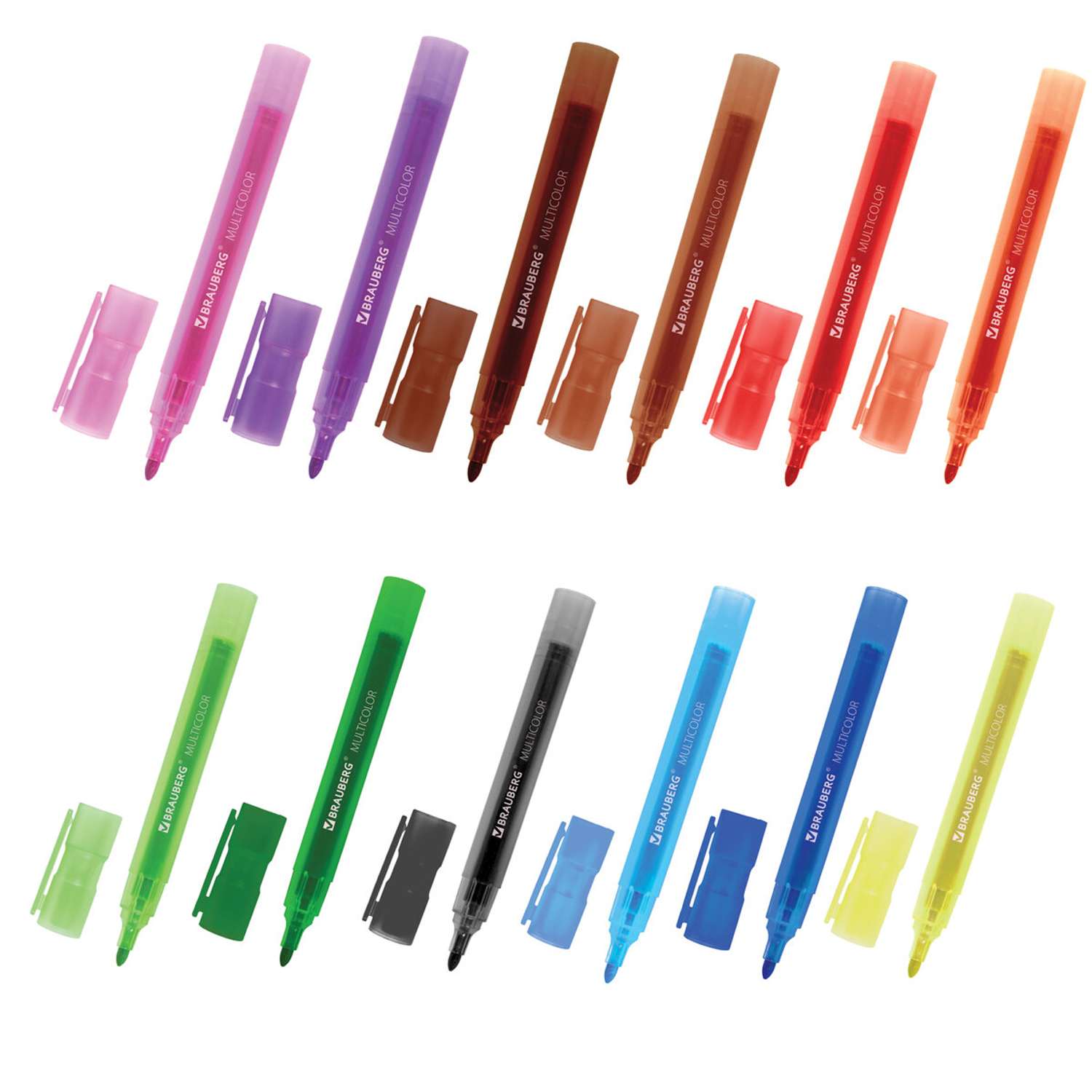 Набор маркеров Brauberg стирающиеся для белой доски Multicolor 12 цветов - фото 7