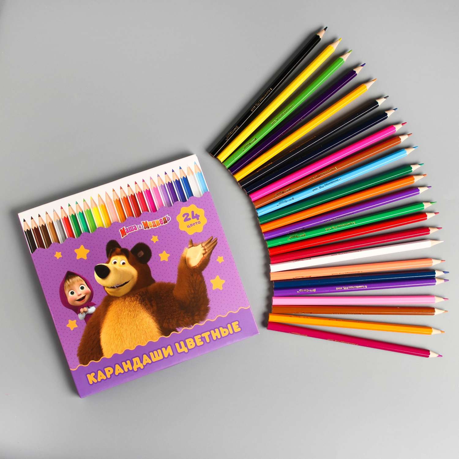 Карандаши цветные Маша и Медведь с заточенным грифелем Маша и Медведь - фото 1