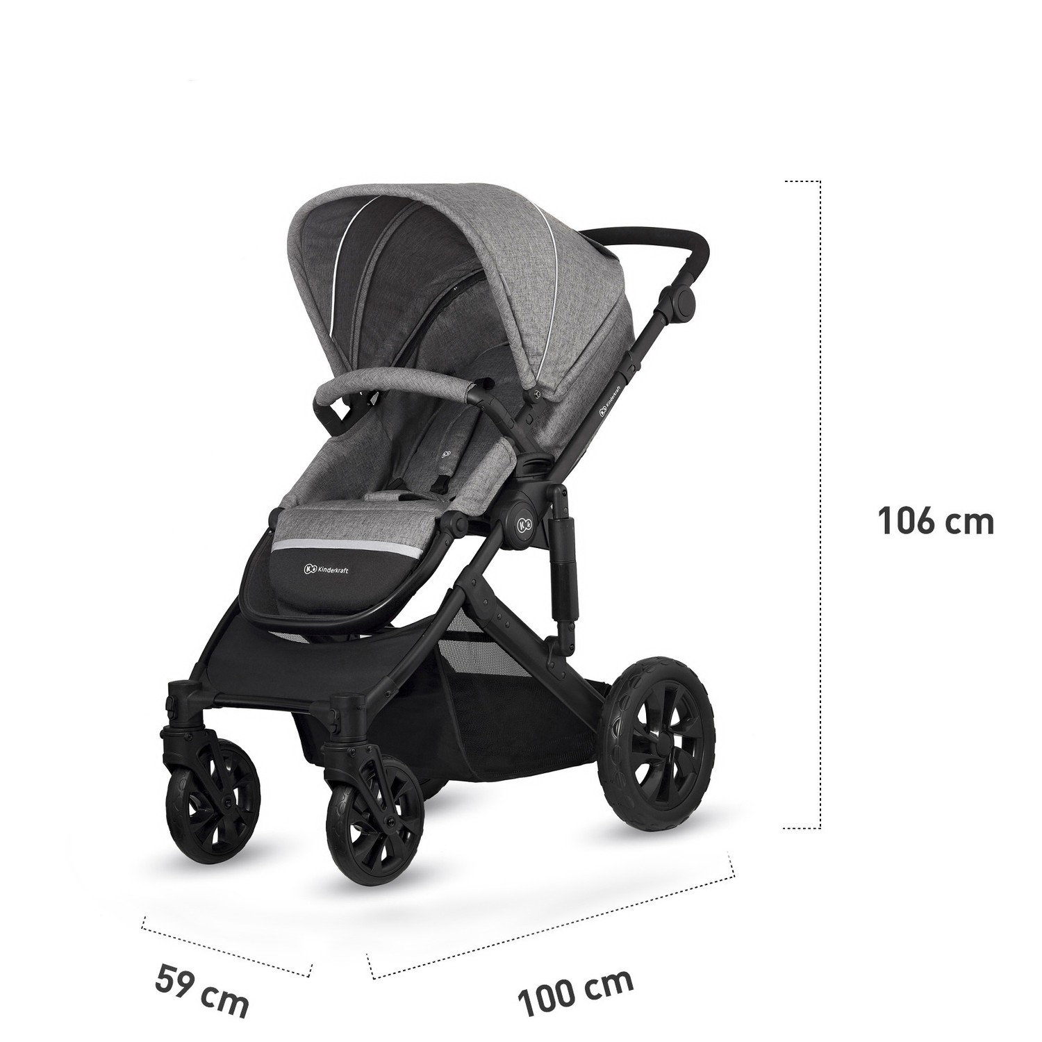 Коляска 3в1 Kinderkraft Prime Lite gray - фото 17