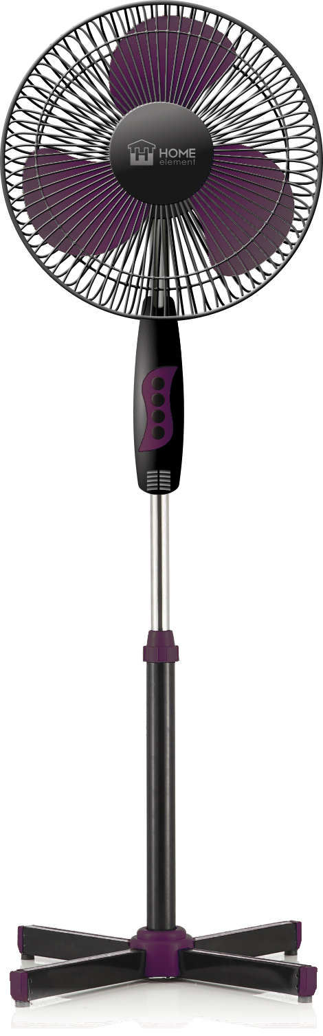 Вентилятор напольный HOME ELEMENT HE-FN1204 черный фиолетовый - фото 1