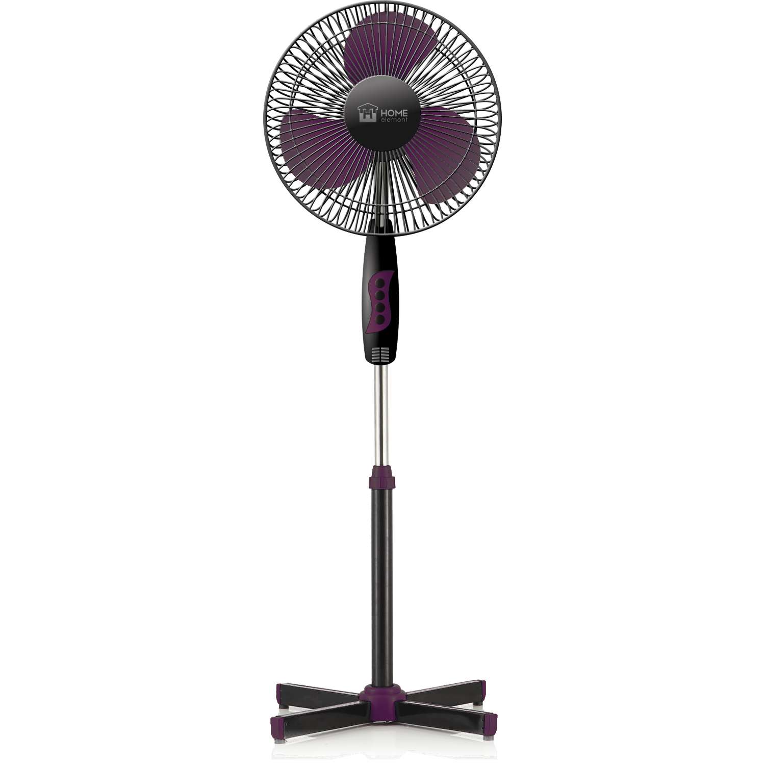 Вентилятор напольный HOME ELEMENT HE-FN1204 черный фиолетовый - фото 1