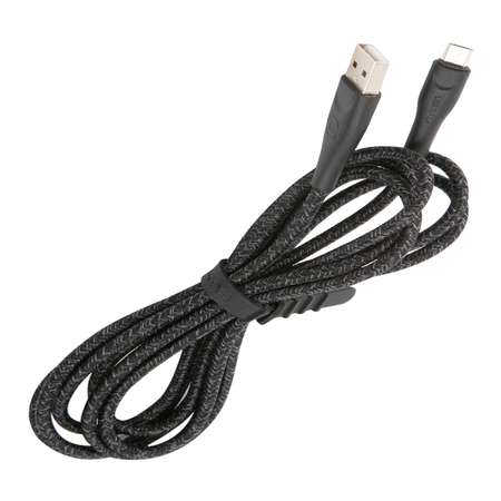 Дата-Кабель USAMS SJ396 USB - micro USB 2метра нейлоновая оплетка черный