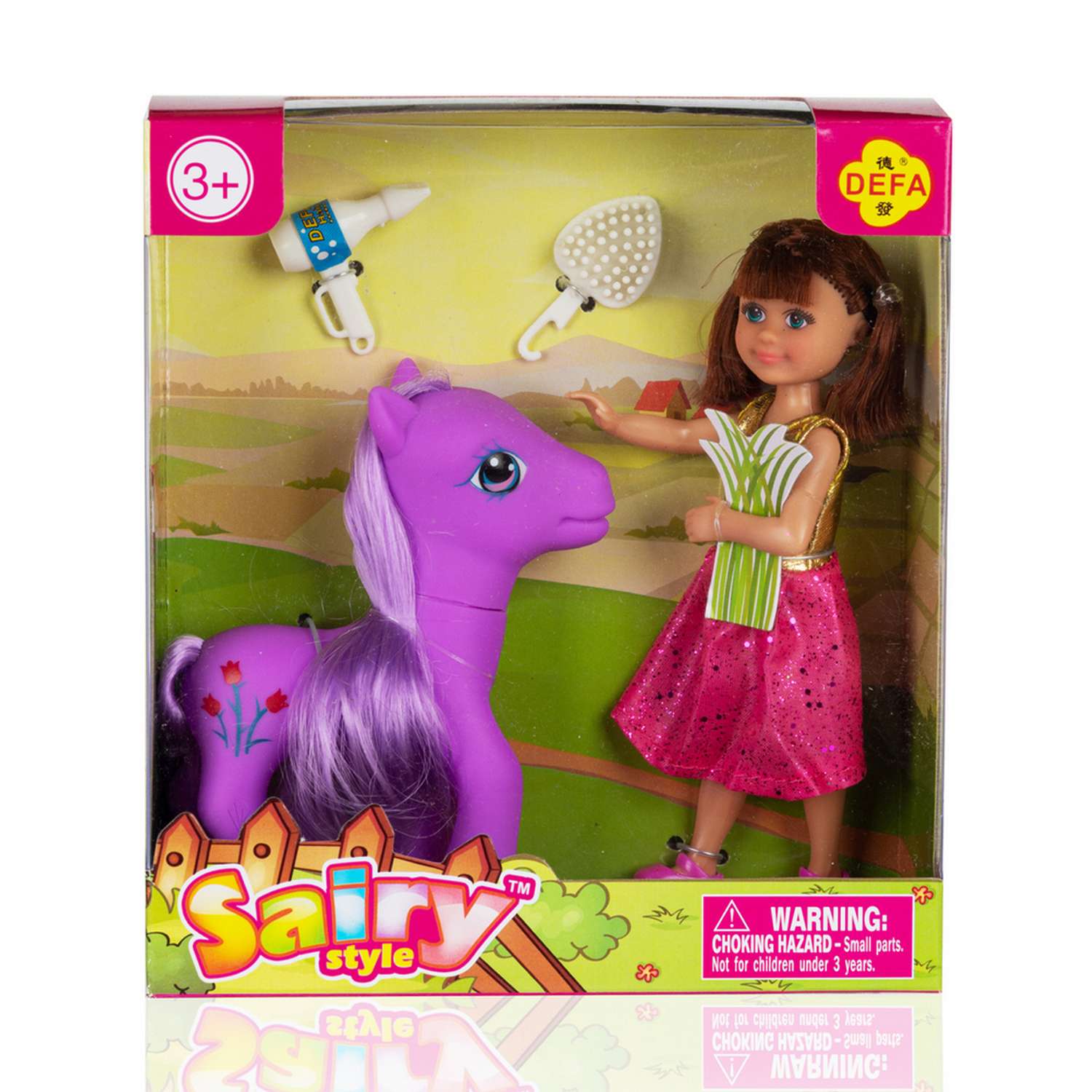 Кукла Defa Lucy Уход за лошадкой 15 см фиолетовый 8303 //фиолетовый - фото 2