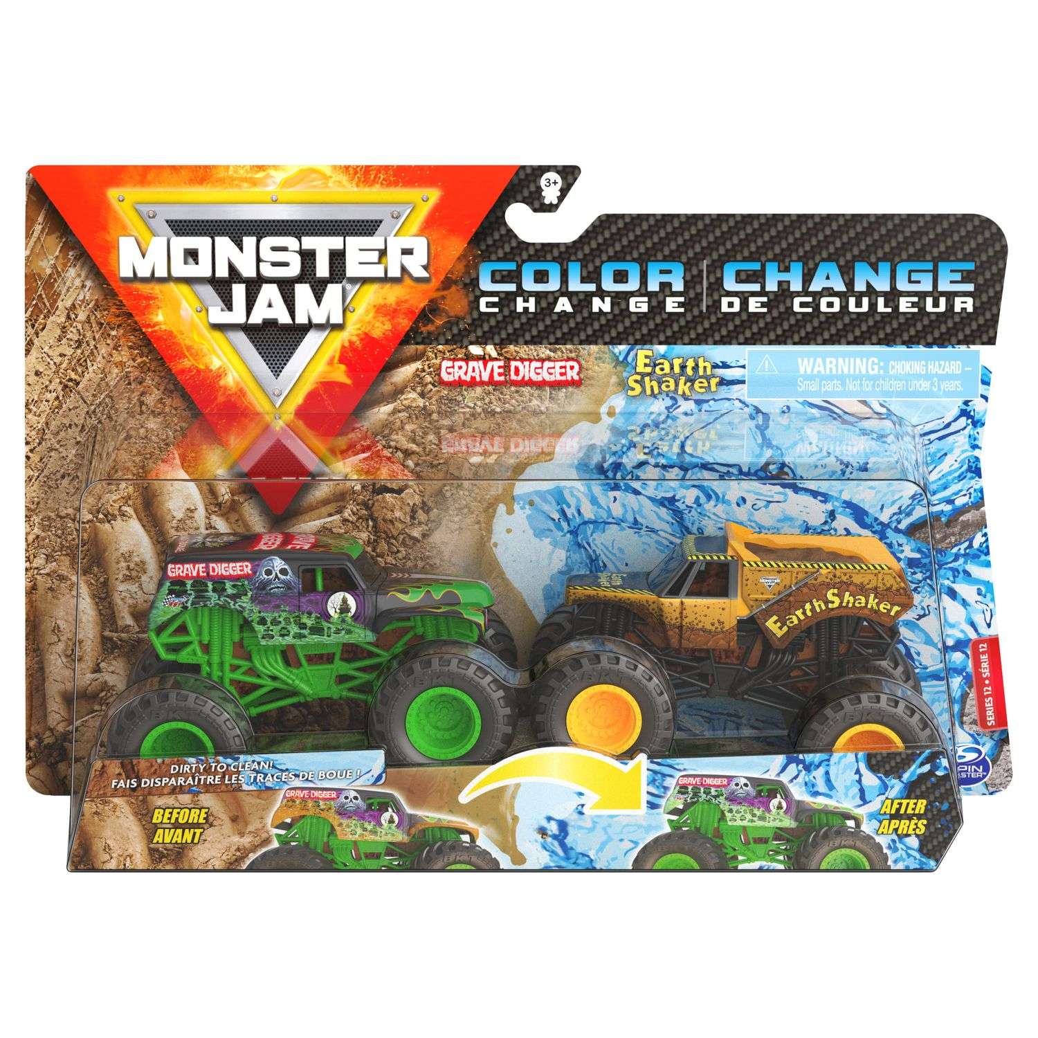 Машинка Monster Jam 1:64 2шт GraveDiggerVEarthShaker6044943/20128654 6044943 - фото 2