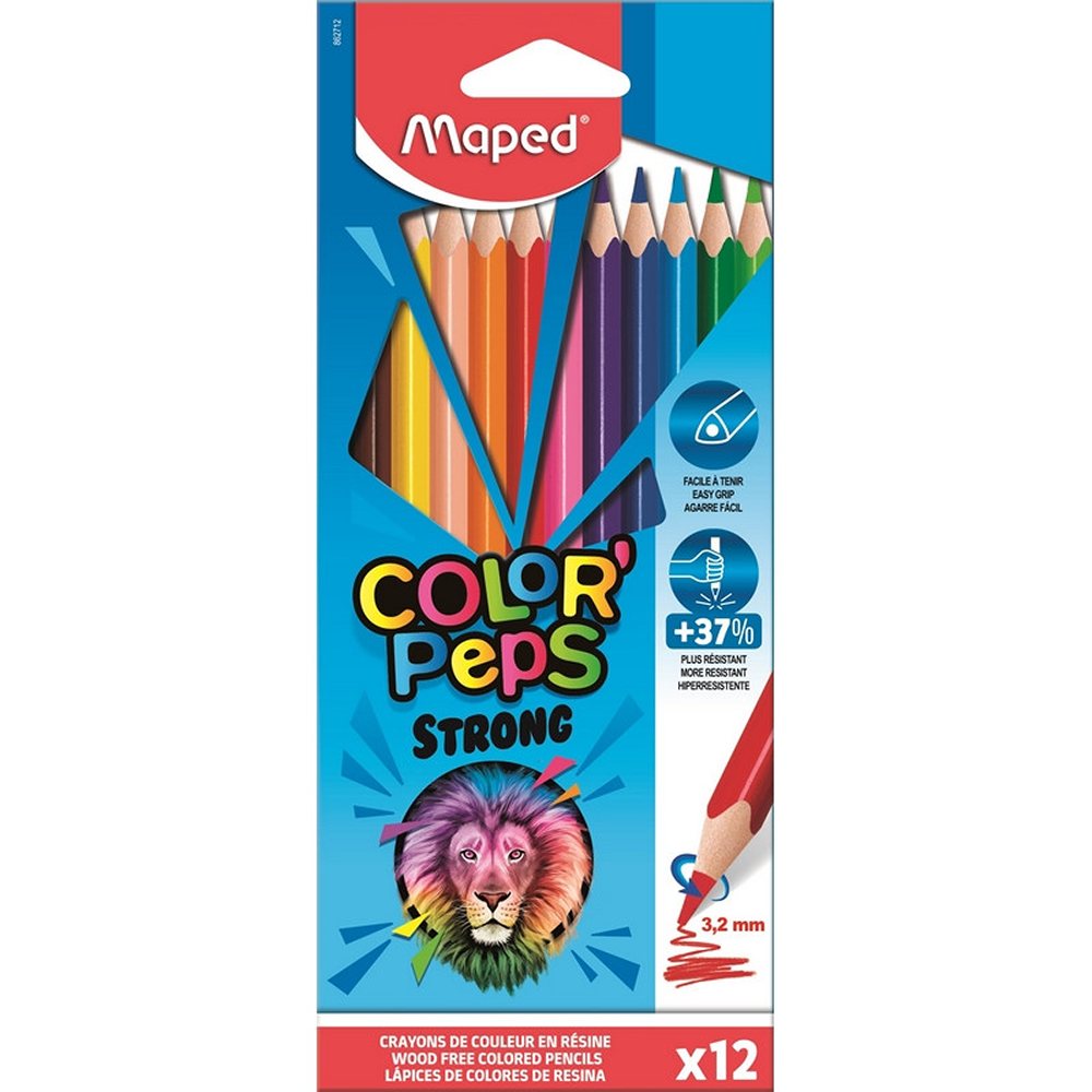 Карандаши цветные MAPED Colorpeps strong 12 цветов пластиковые 2 набора - фото 2