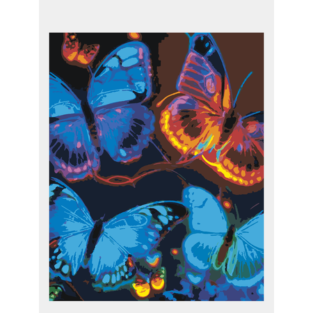 Картина по номерам 50х40 Selfica Светящиеся бабочки