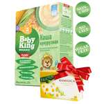 Каша детская Baby King ORGANIC безмолочная кукурузная с 5 мес + чай из цветков ромашки