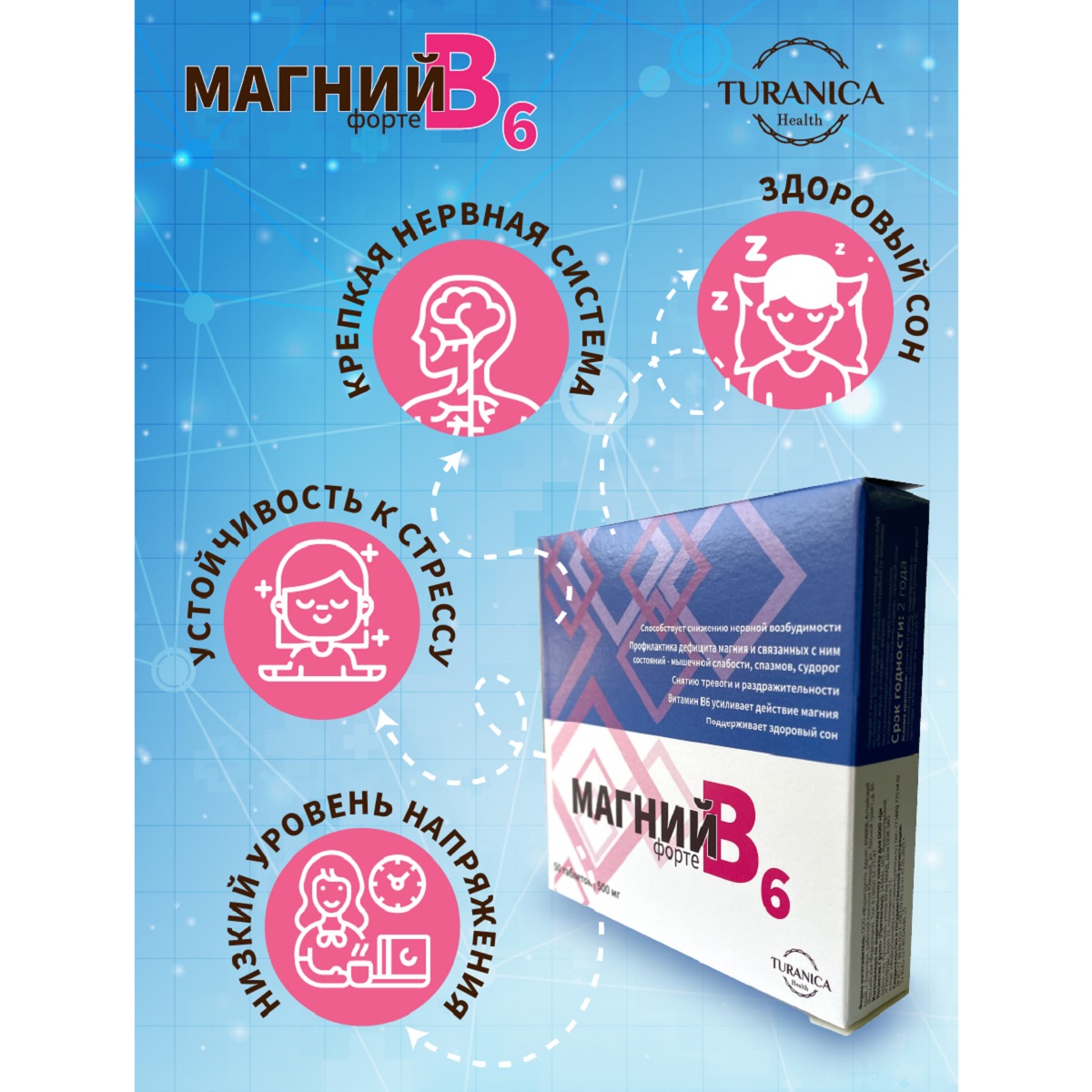 Магний В6 форте TURANICA 200 таблеток по 500 мг - фото 3