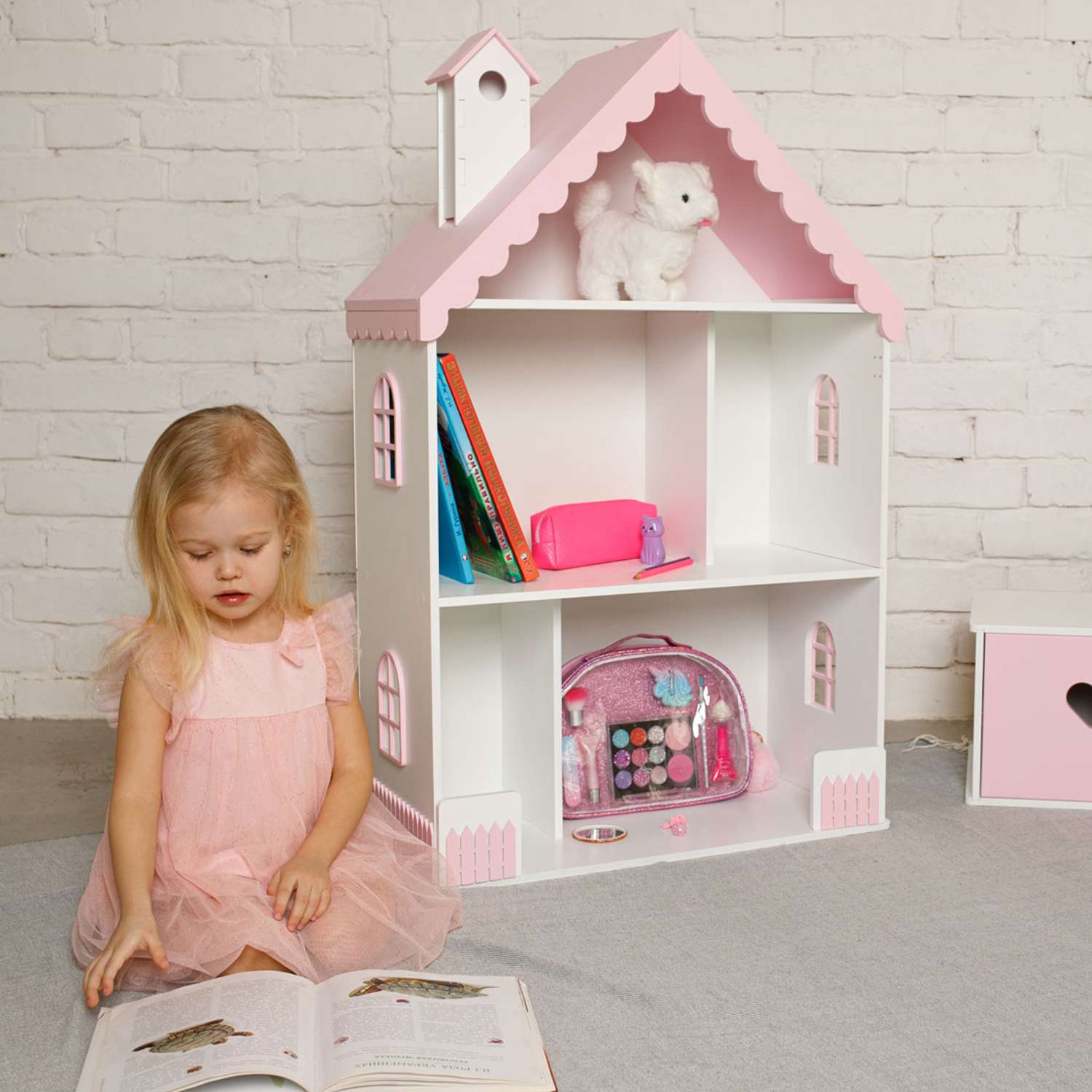 Кукольный дом Pema kids бело-розовый Материал МДФ ВероникаБелоРоз - фото 2