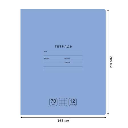 Тетрадь BG Отличная 12л. клетка голубая 70г/м2 10 шт