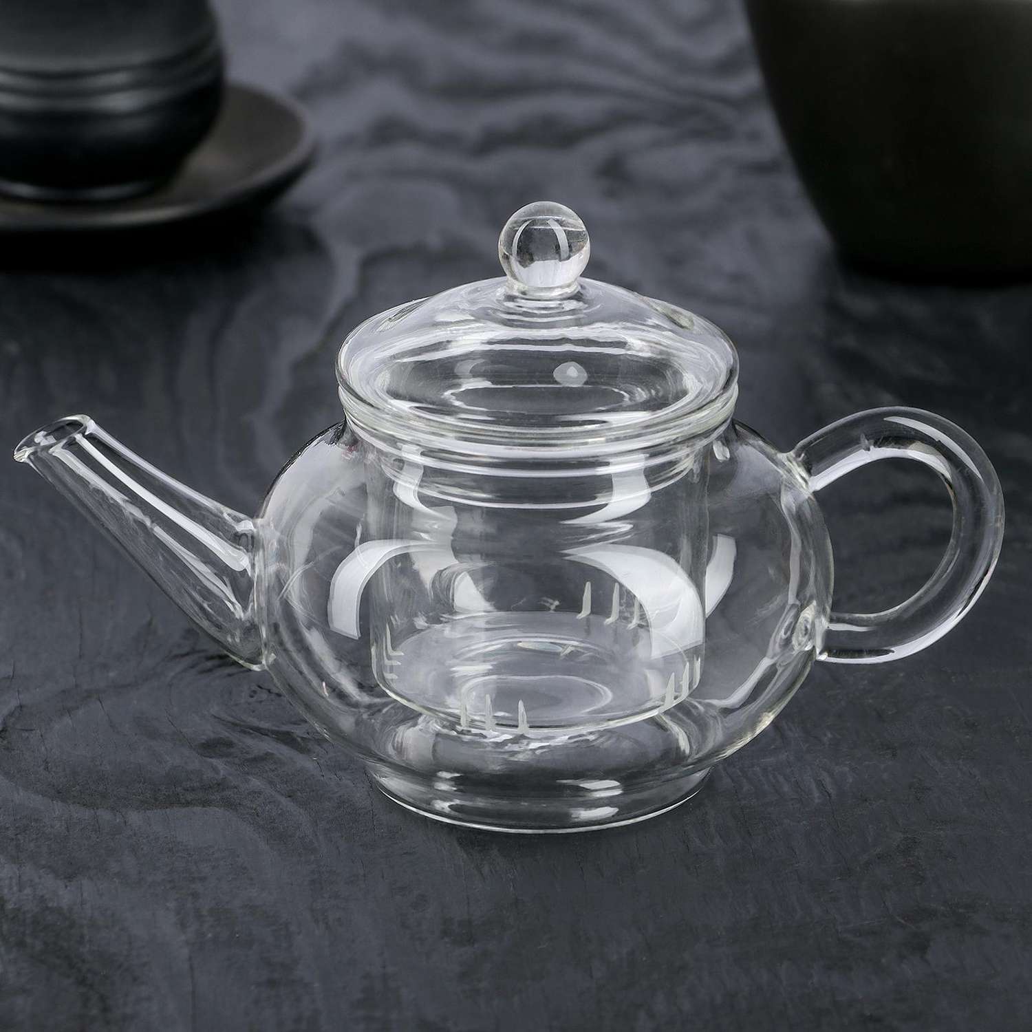 Чайник Доляна стеклянный заварочный с металлическим ситом «Дамбо» 250 мл - фото 9