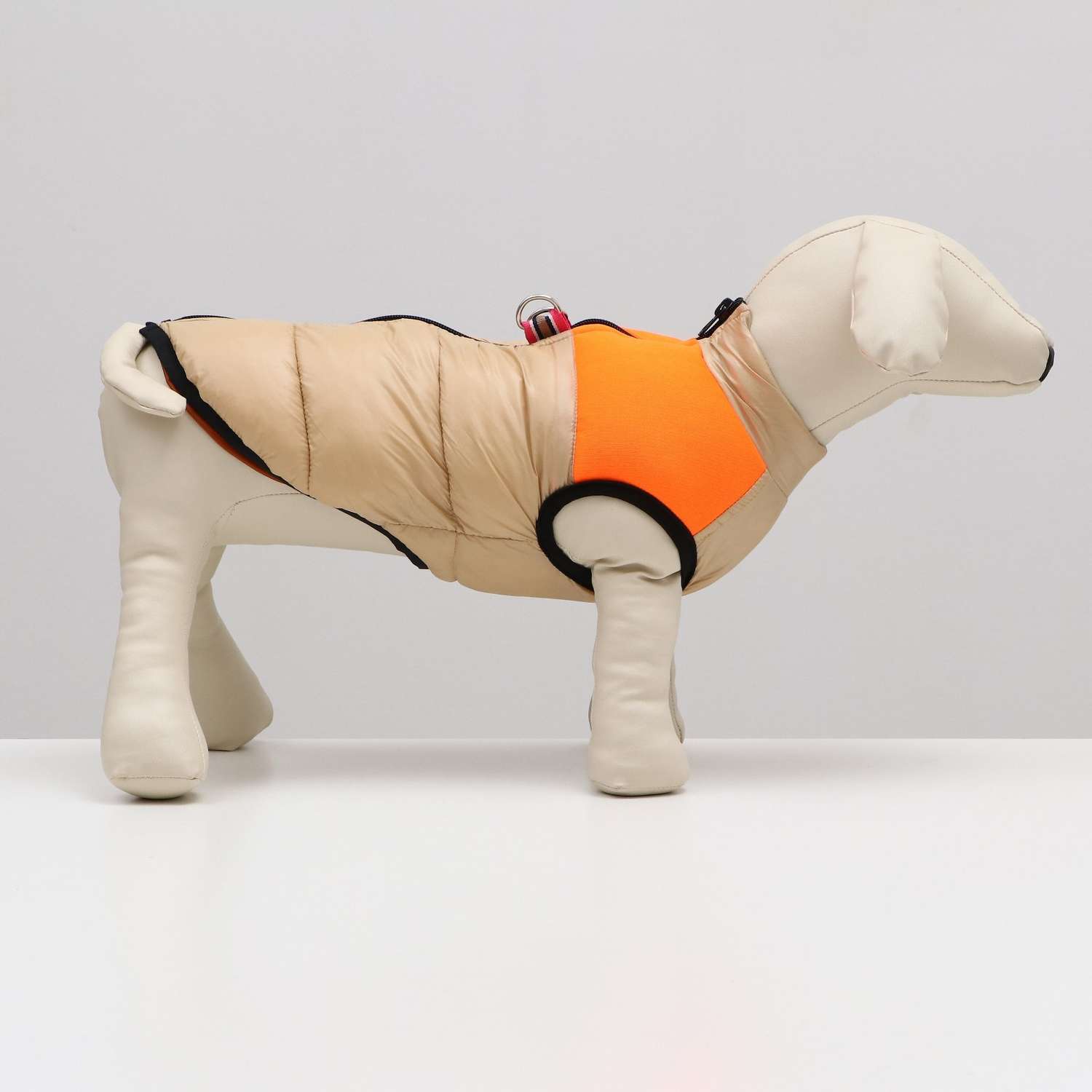 Куртка для собак Sima-Land размер 14 бежевая с оранжевым - фото 2