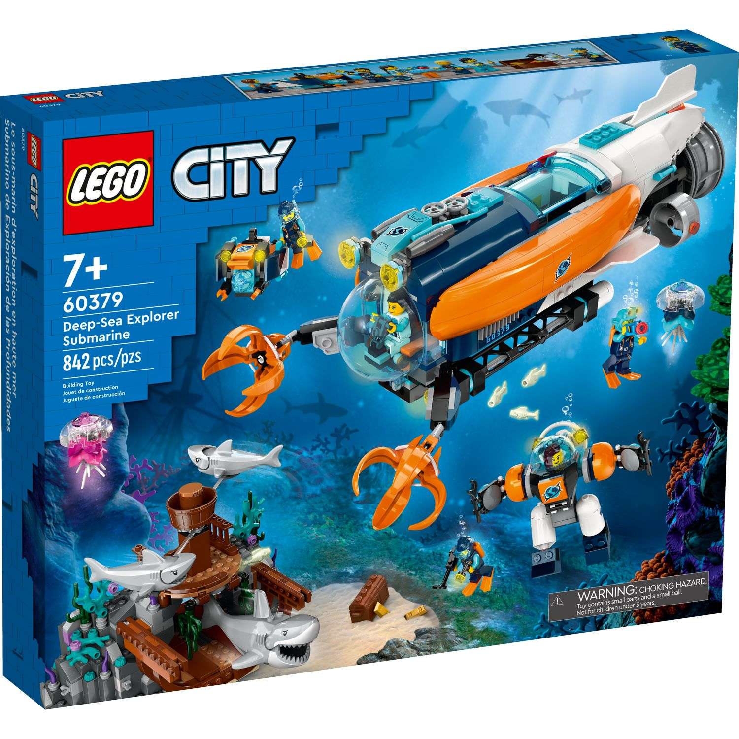 Конструктор LEGO City Deep-Sea Explorer Submarine 60379 - фото 1