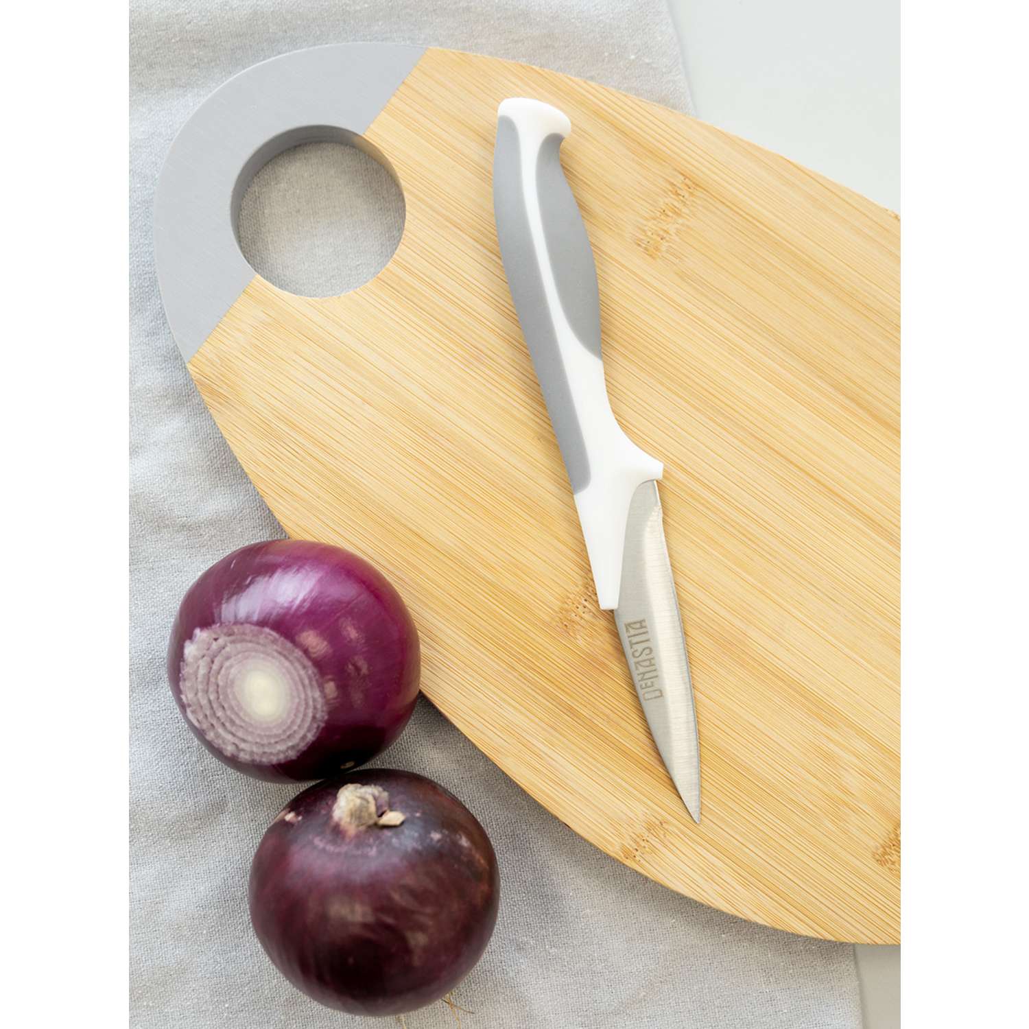 Нож кухонный DeNASTIA для чистки овощей 17.3 см серый - фото 1