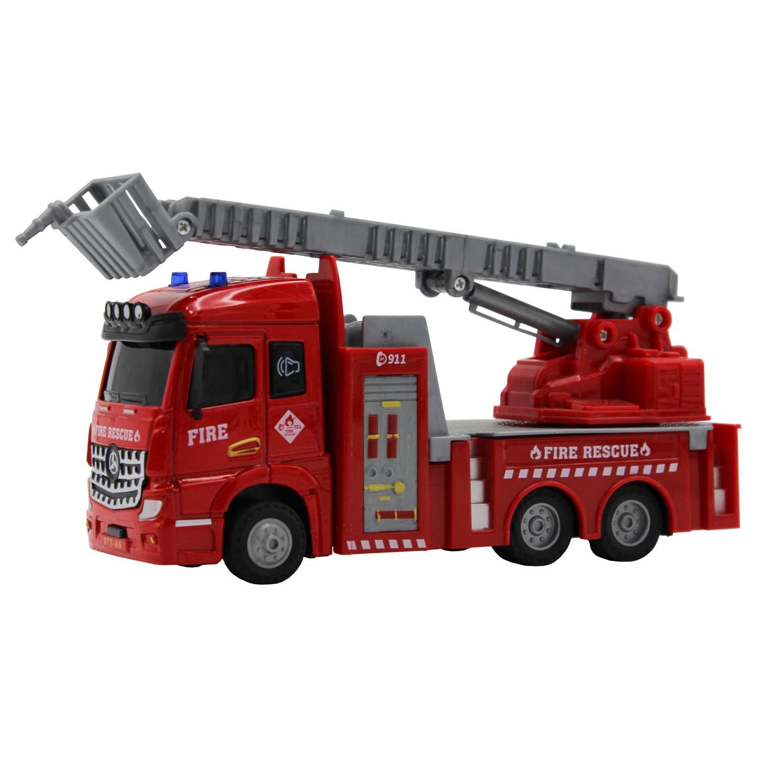 Машина Funky Toys пожарная с выдвижной лестницей инерционная свет звук 1:43 FT61079-МП FT61079-МП - фото 1