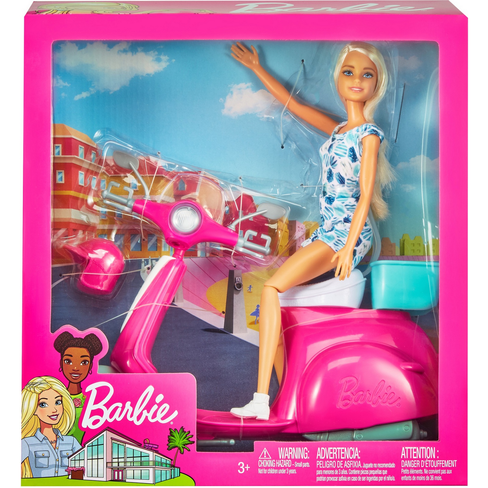 Набор игровой Barbie Кем быть? Блондинка на скутере GBK85 купить по цене  599 ₽ в интернет-магазине Детский мир