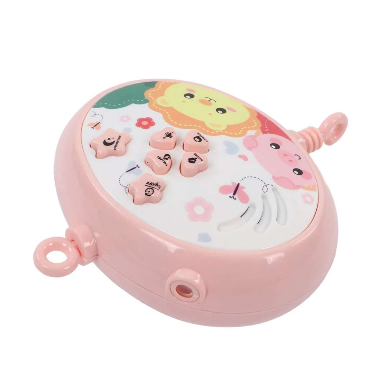 Мобиль розовый рыбки и слоник ТОТОША с пультом и проектором каруселька детская в кроватку для новорожденных - фото 6