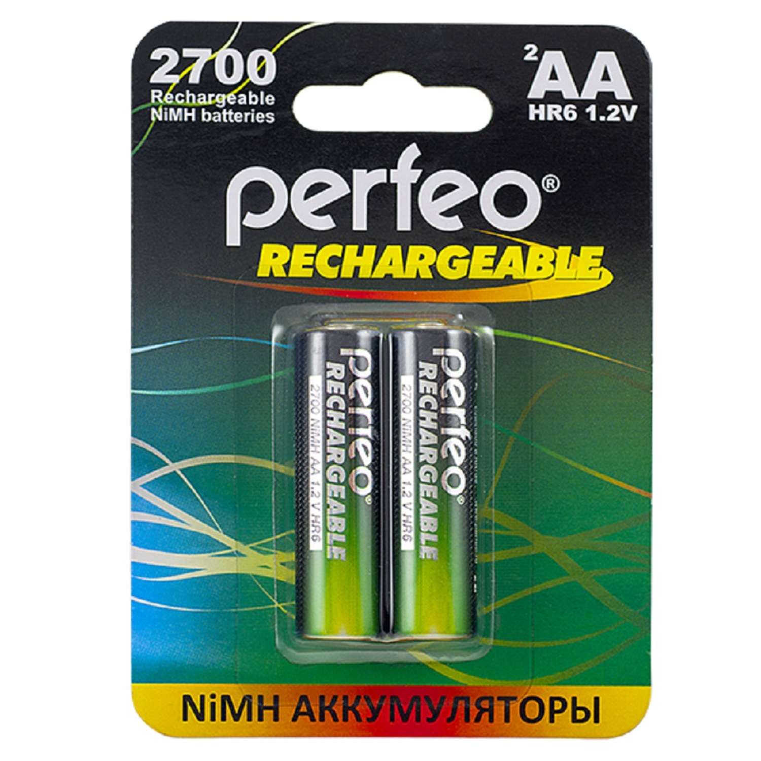 Аккумуляторные батарейки Perfeo AA2700mAh 2 штуки - фото 1