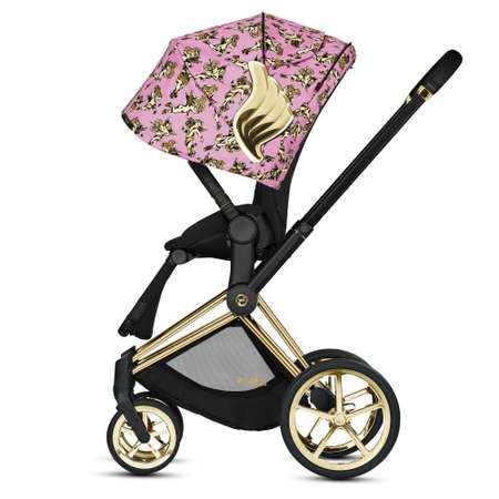 Коляска с прогулочным блоком и рамой Cybex Priam FE JS Cherubs Pink