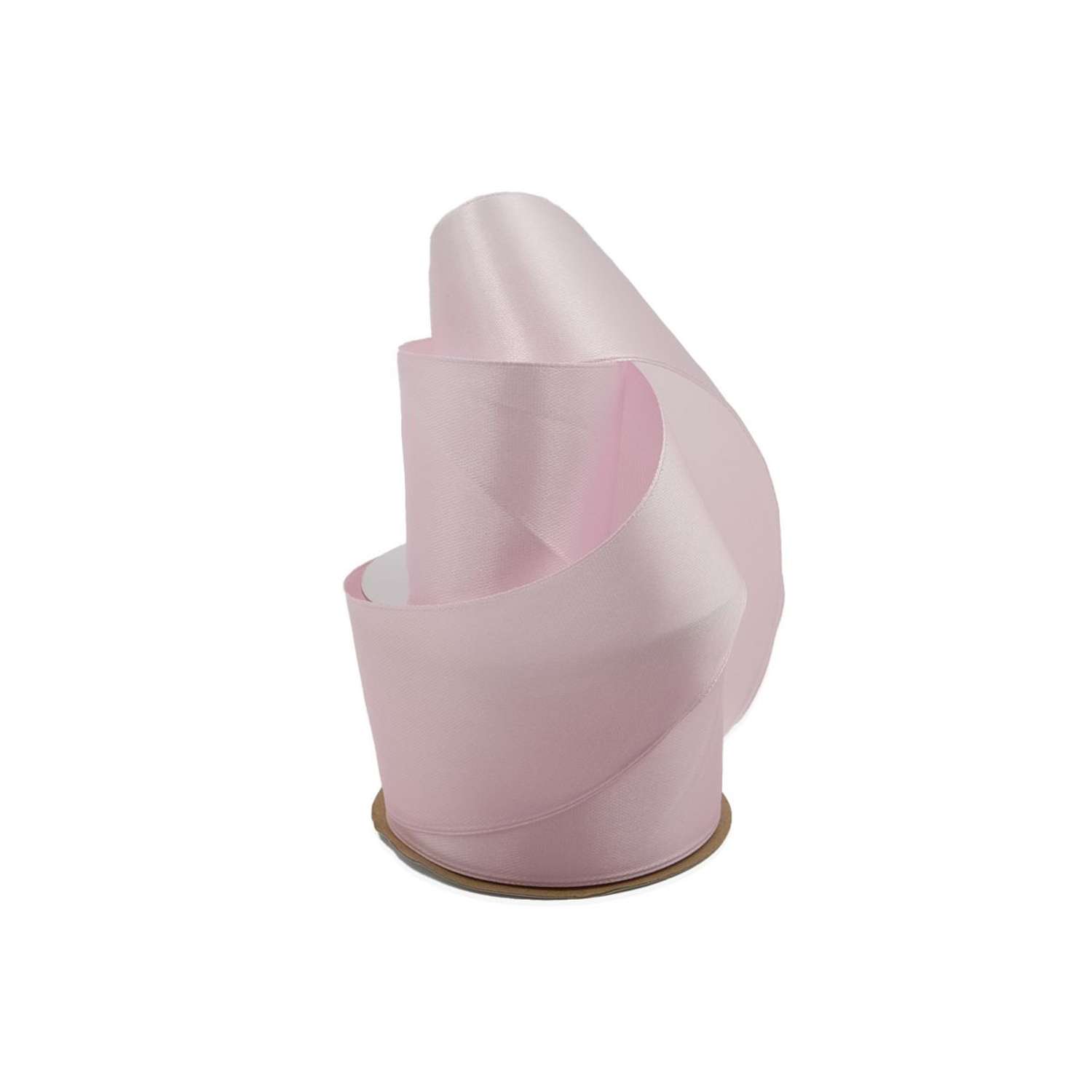 Лента Айрис атласная упаковочная флористическая 5 см 22.86 м 008 бледно - розовый - фото 3