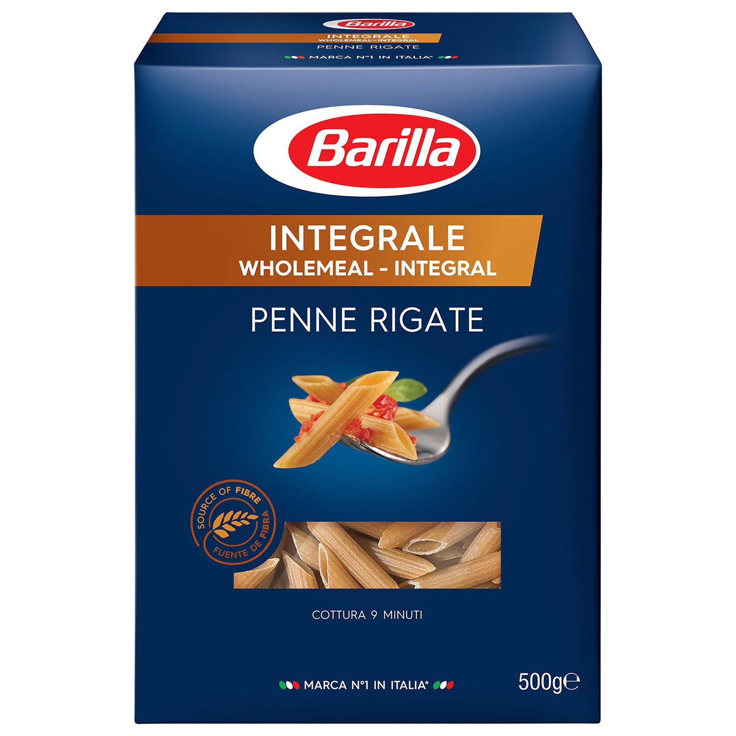 Изделия макаронные Barilla Пенне Ригате Интеграле цельнозерновые 500г  купить по цене 99 ₽ в интернет-магазине Детский мир