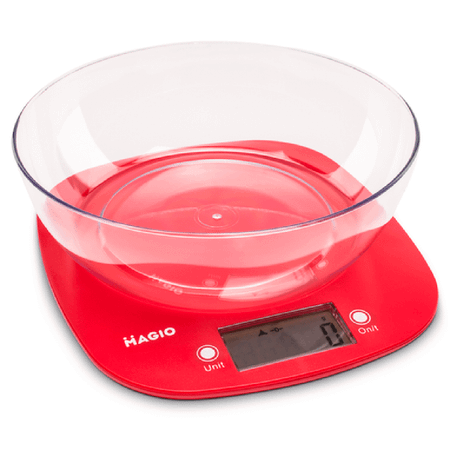 Весы кухонные электронные Magio со съемной чашей красные