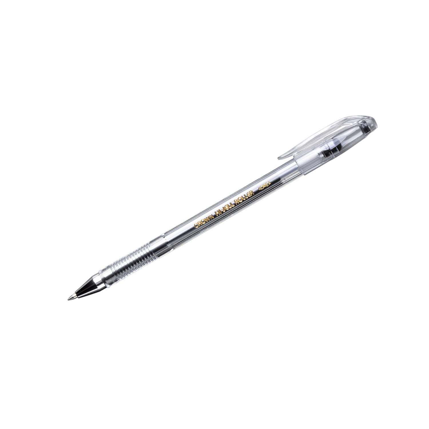 Ручка гелевая CROWN Гелевая Crown Hi-Jell черная 0.5мм 12 шт - фото 1