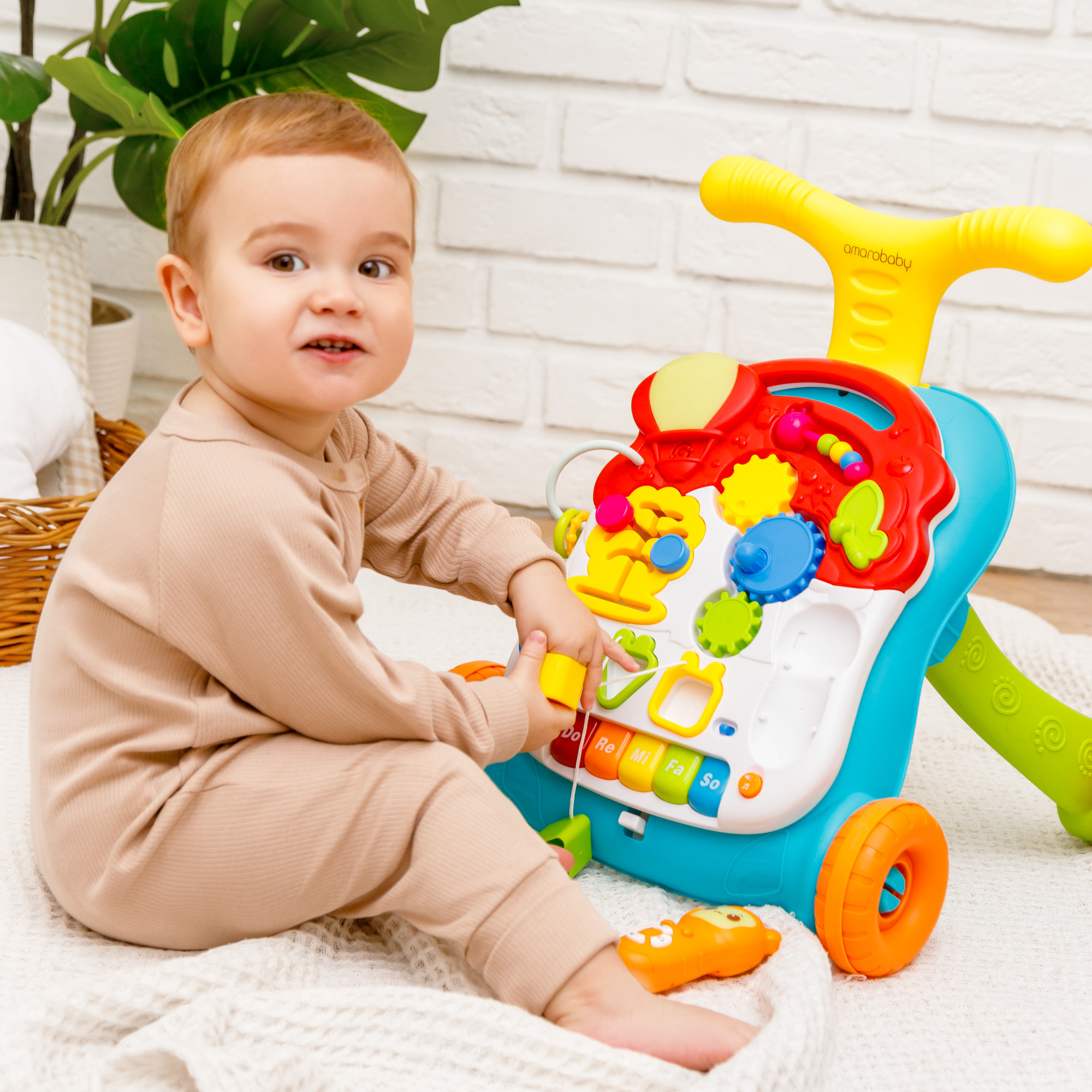 Каталка-ходунки AmaroBaby Study Walker 3в1 - фото 16