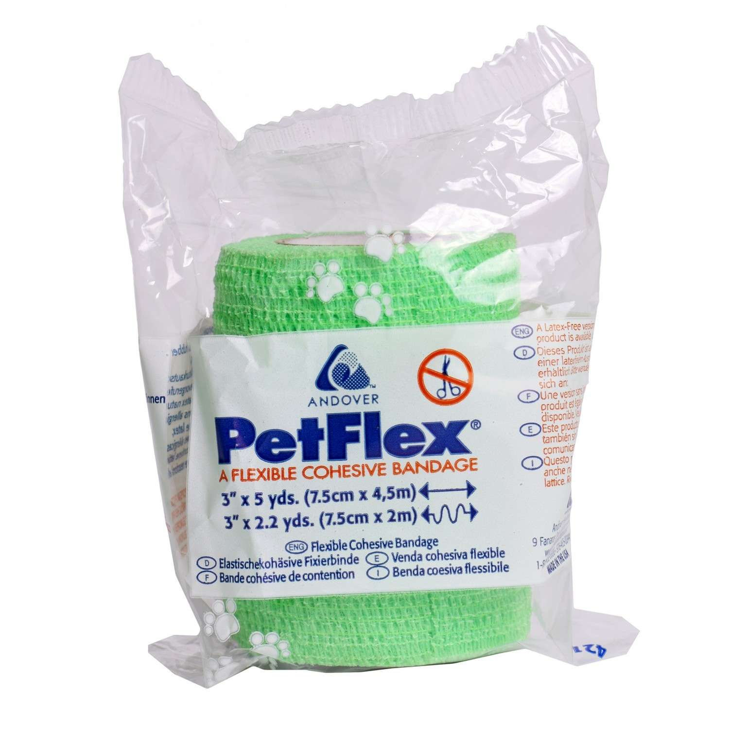 Бандаж для животных PetFlex 7.5см*4.5м Зеленый-неон - фото 2