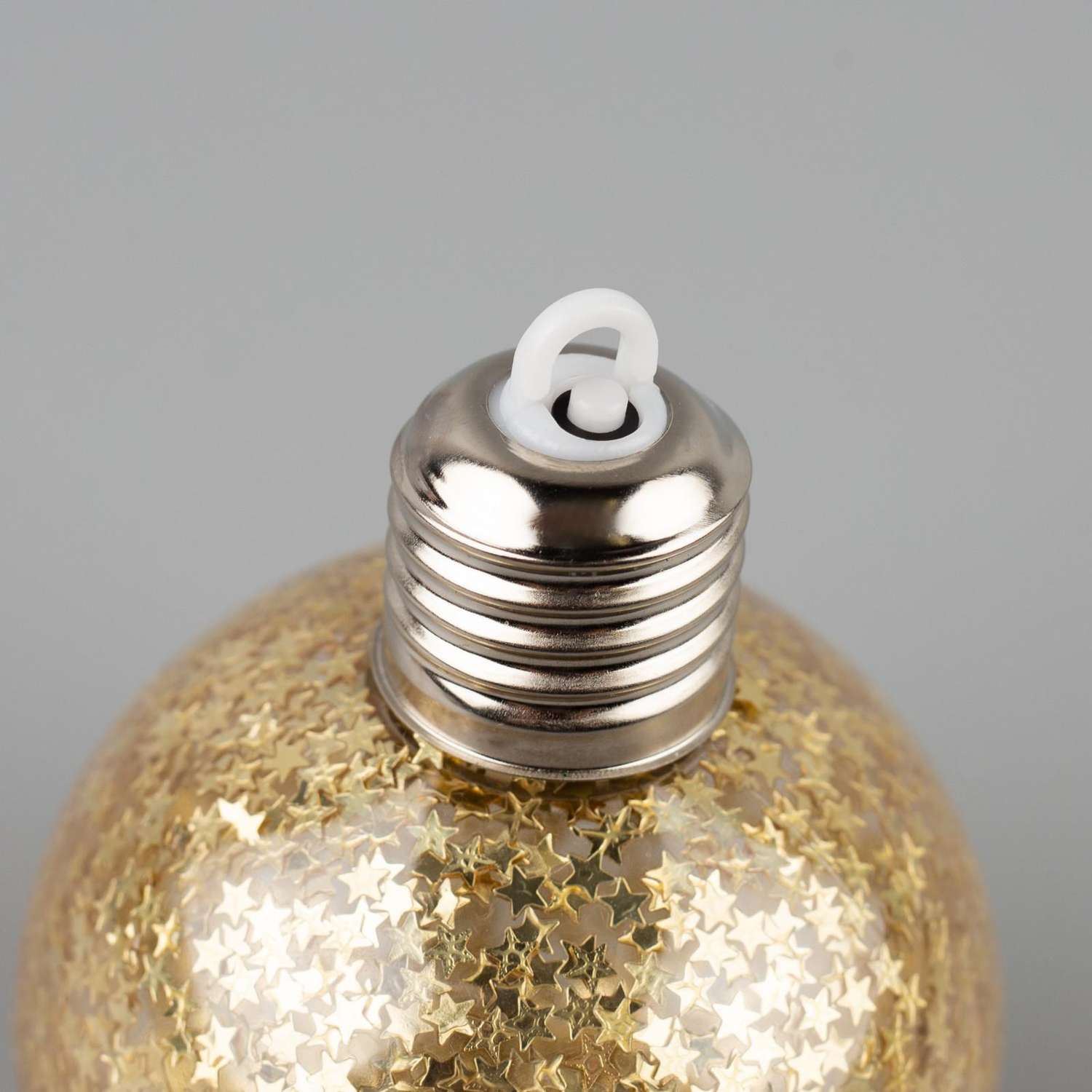 Набор Luazon ёлочных шаров «Звёздочки золотые» 3 шт. батарейки 5 LED свечение тёплое белое - фото 4