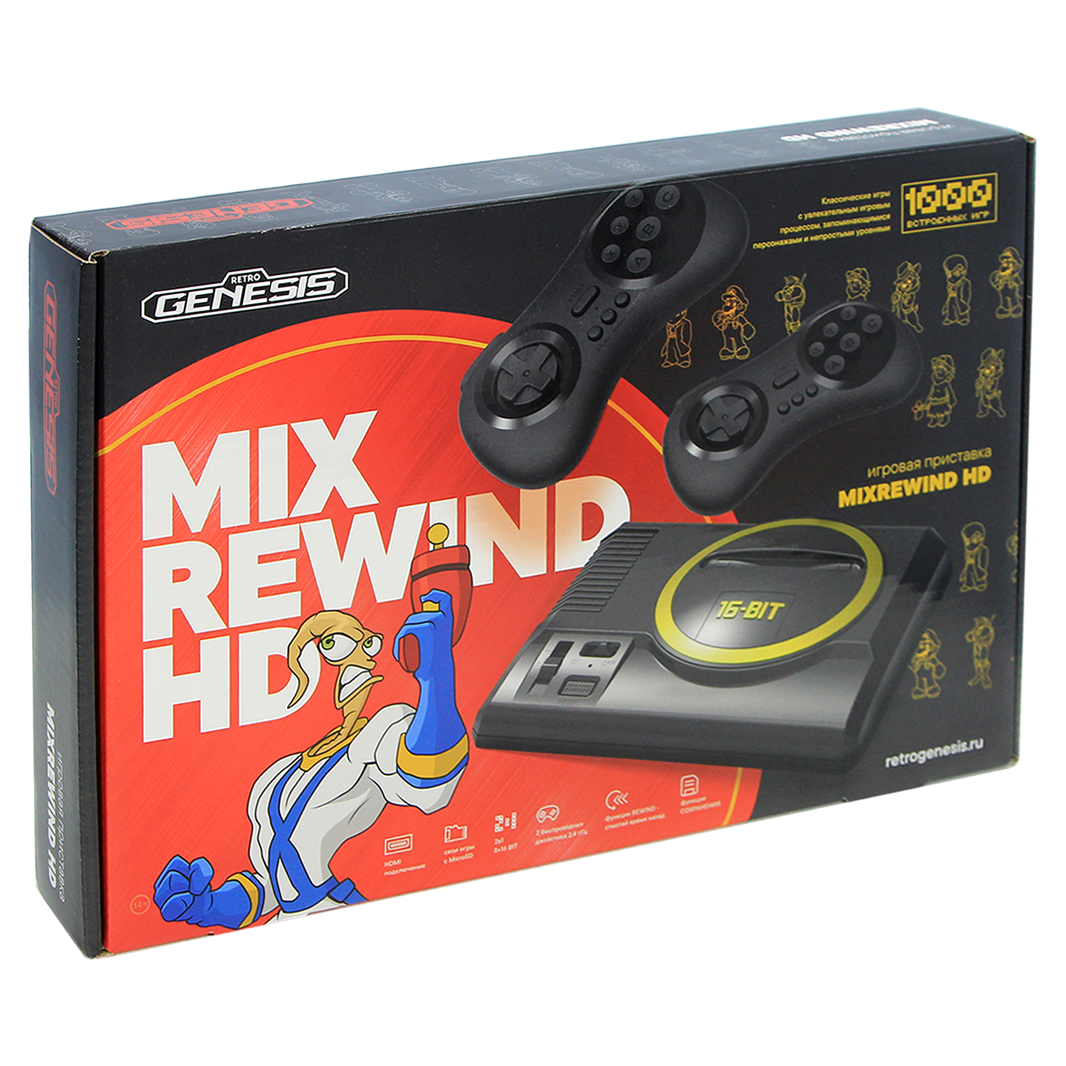 Игровая приставка Retro Genesis MixRewind HD 1000 игр 8+16Bit - фото 14