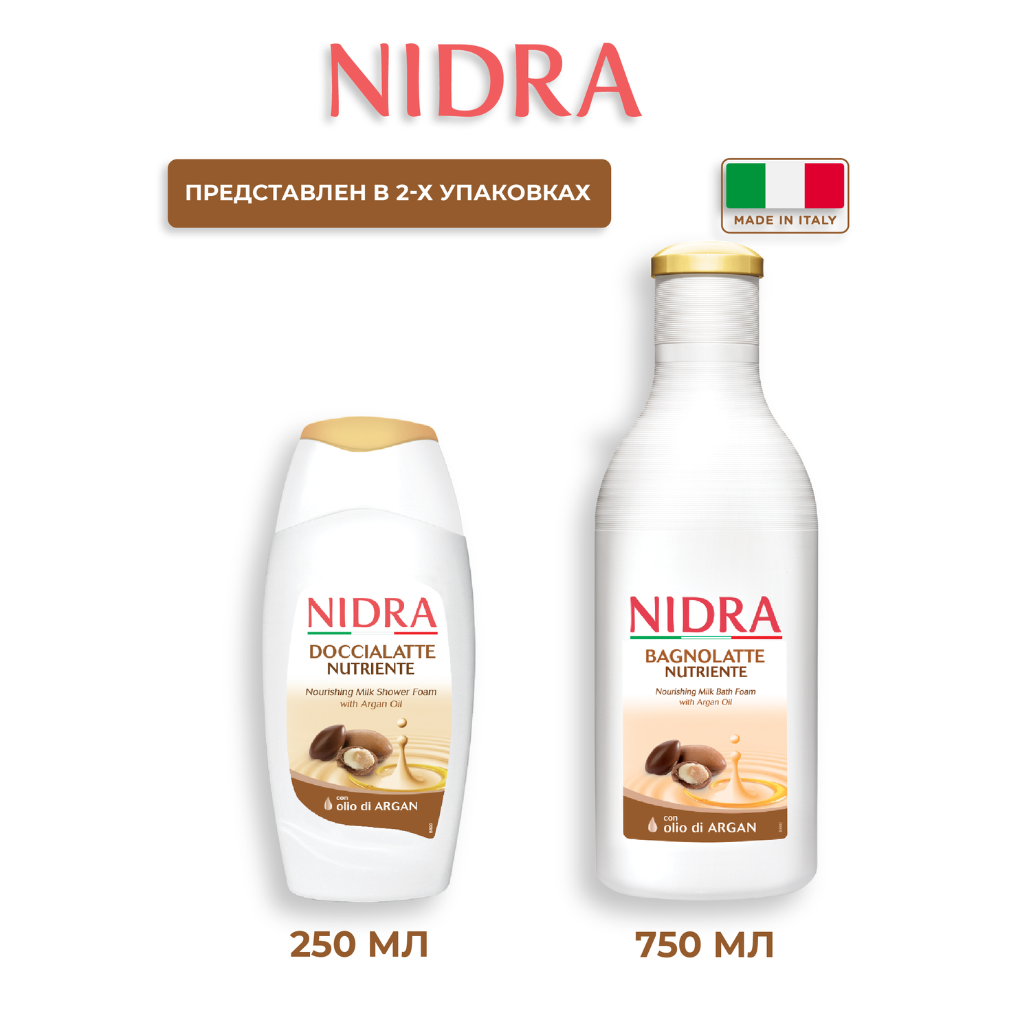 Пена-молочко для душа Nidra с аргановым маслом питательная 250мл - фото 7