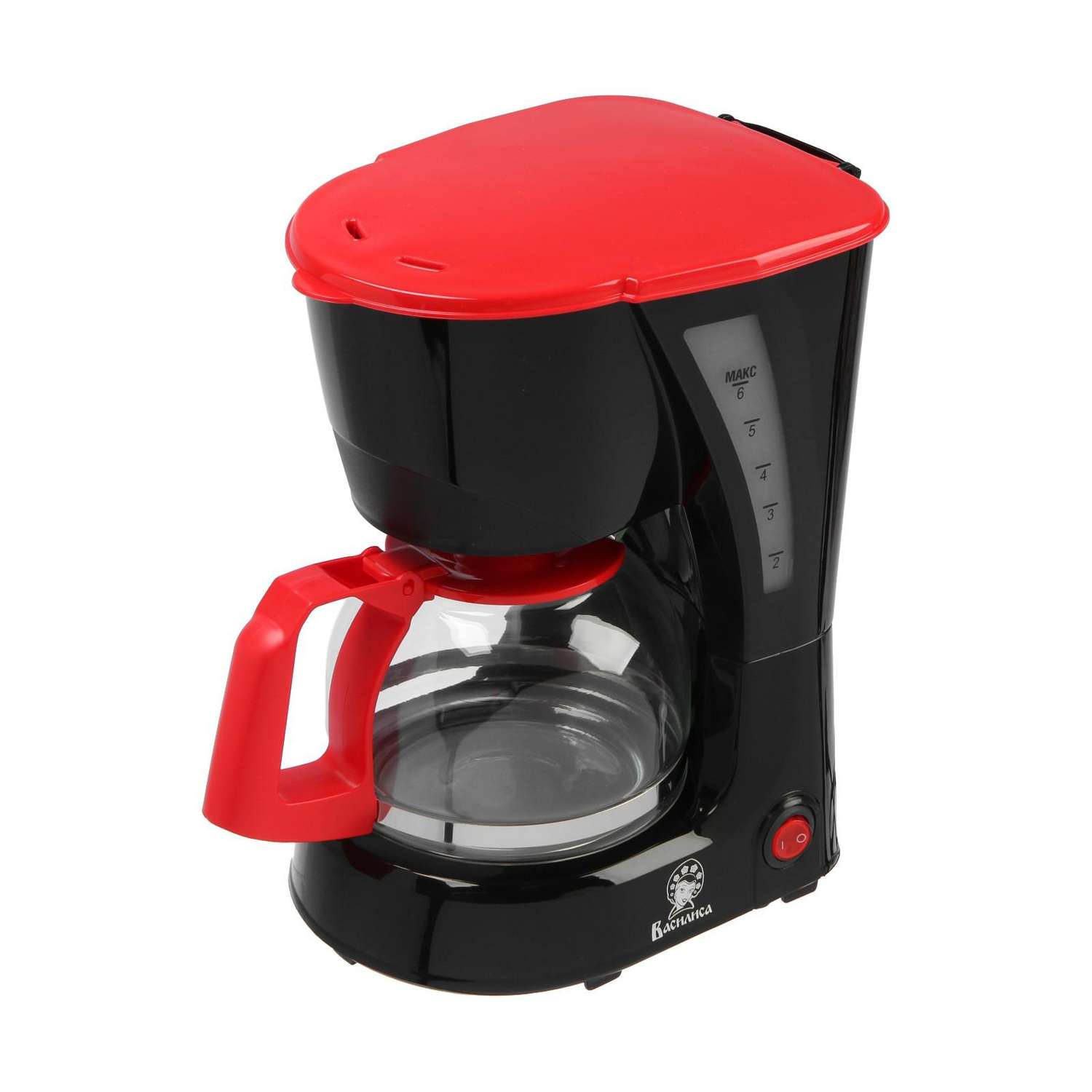 Кофеварка Luazon Home КВ1-600 капельная 600 Вт 0.6 л чёрно-красная - фото 1