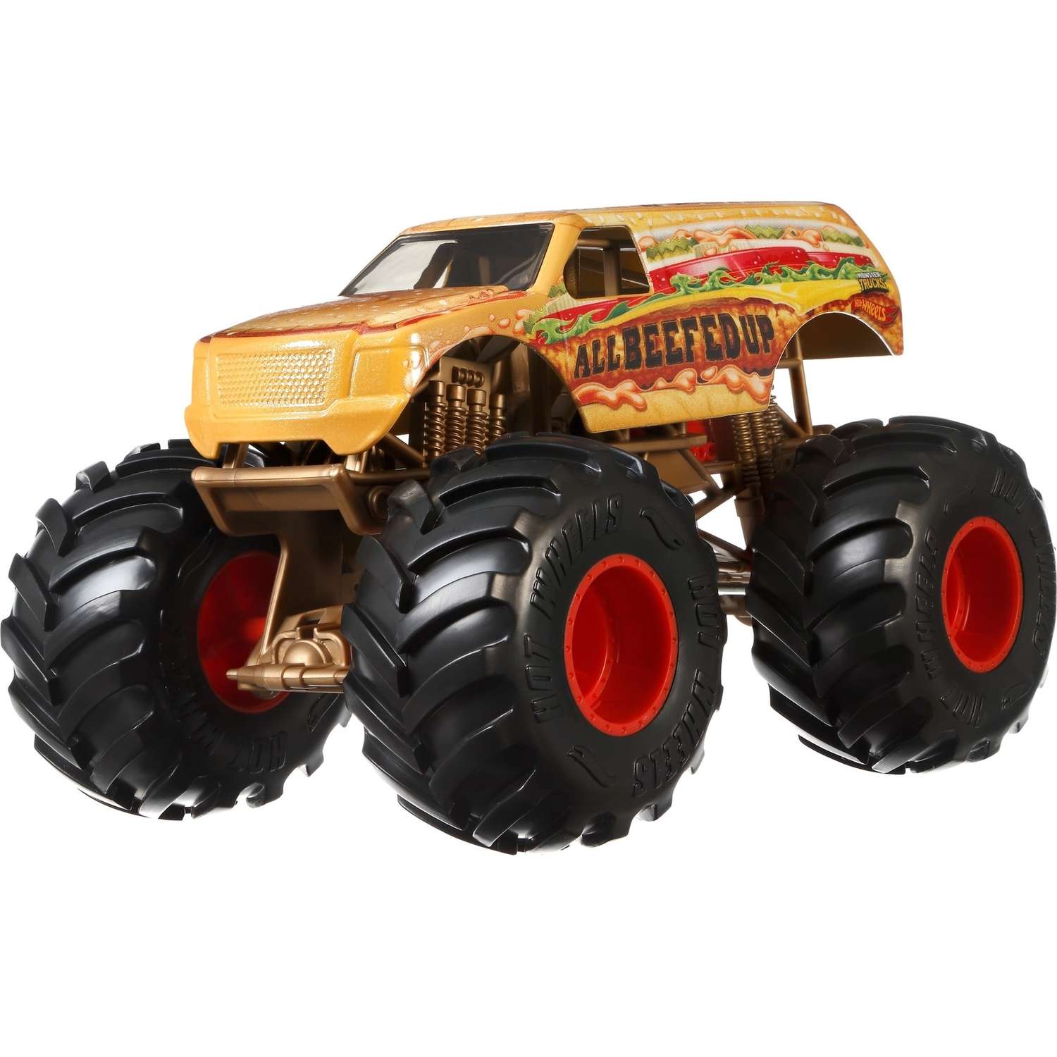 Машинка Hot Wheels Monster Trucks 1:24 Олл Бифид Апп GBV41 FYJ83 - фото 4