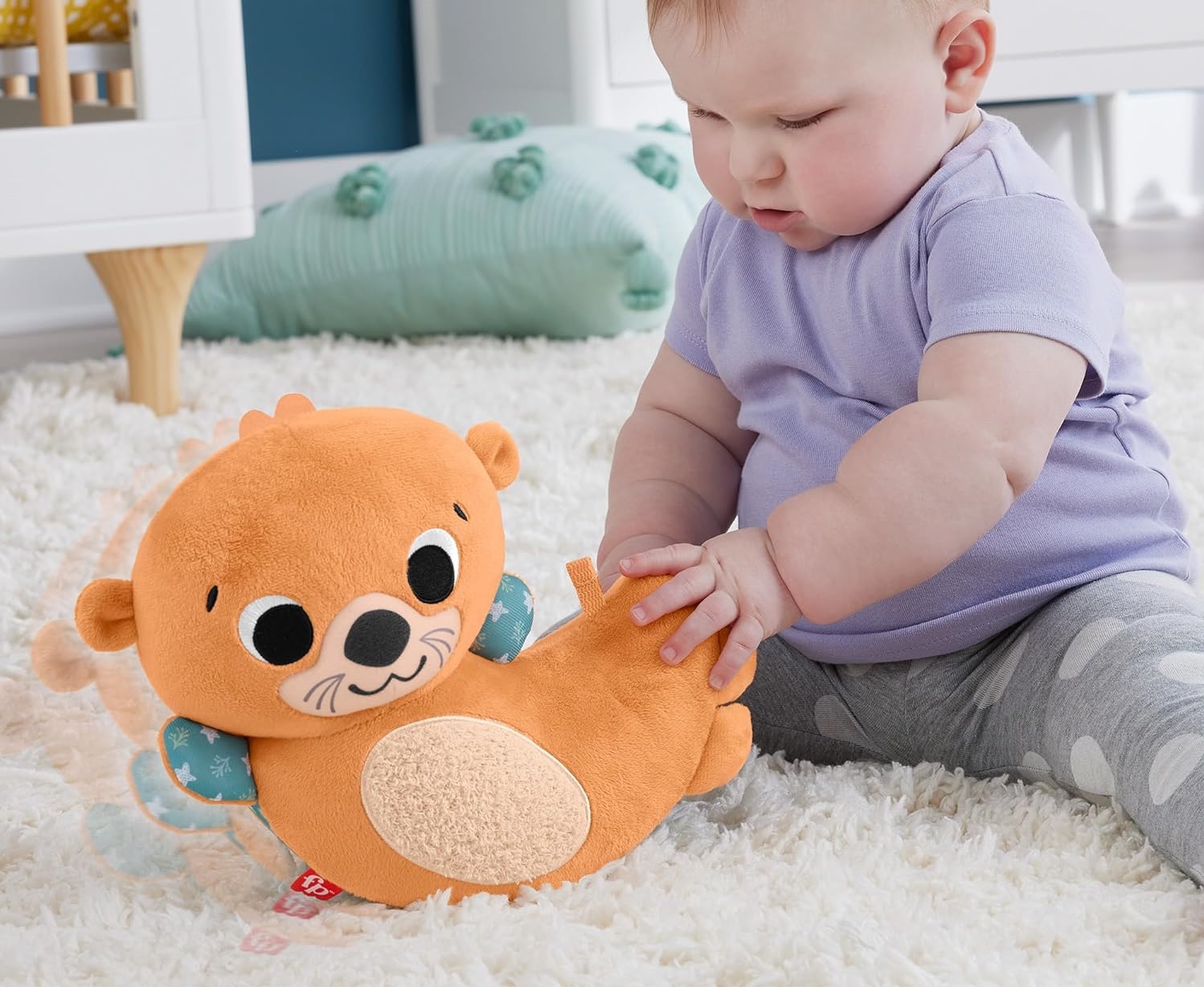 Игрушка Fisher-Price 2-в-1 Rockin Tummy Time Otter HXG96 - фото 10