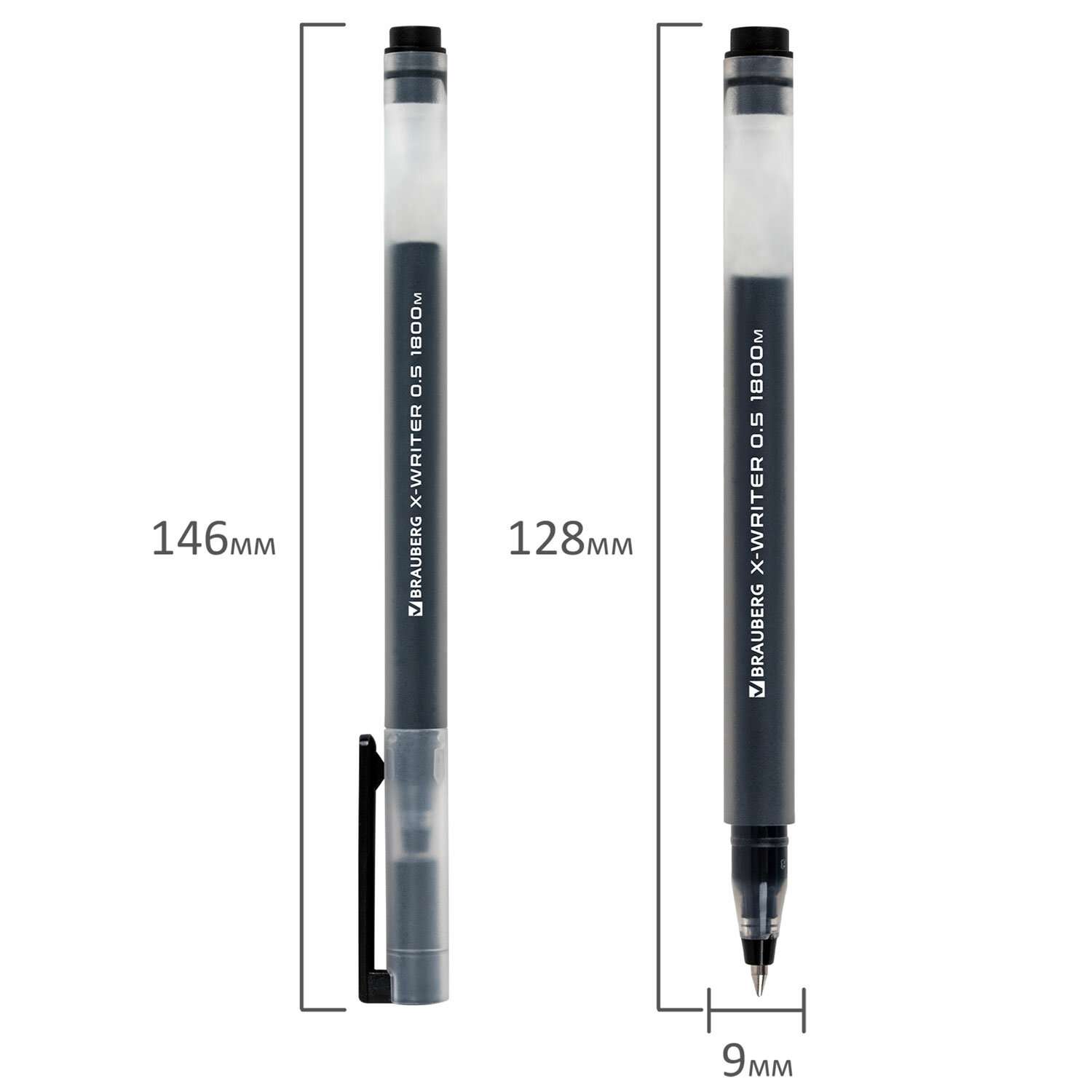 Ручки гелевые Brauberg черные набор 4 шт для школы тонкие - фото 10