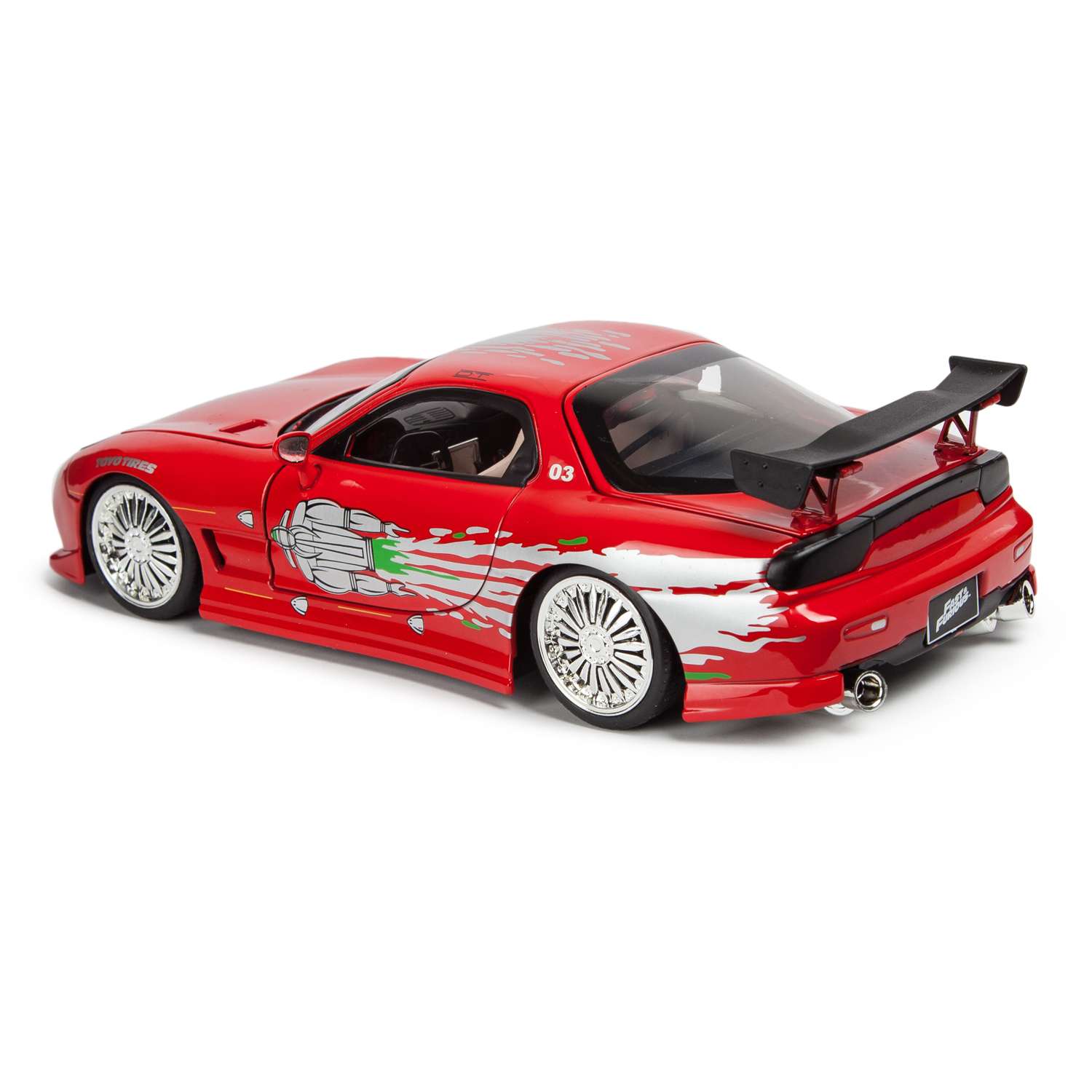 Машинка Fast and Furious Fast and Furious 1:24 1993 Mazda Rx-7 Fd3s-Wide Body Красная 98338 98338 - фото 3
