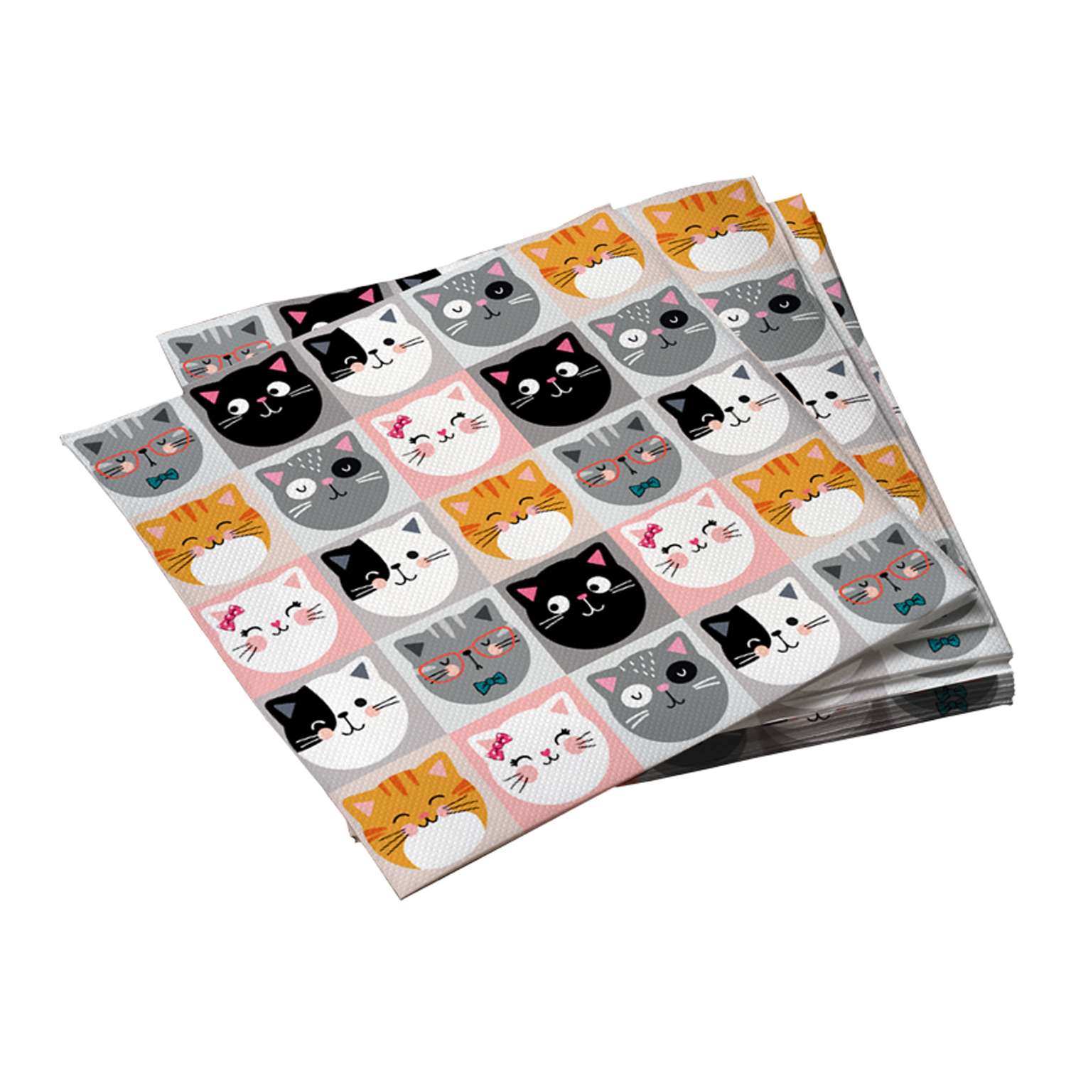 Салфетки бумажные ND Play Кошки трехслойные 33*33см 20шт - фото 1