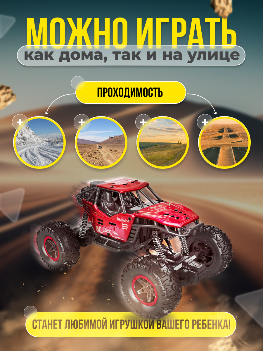 Металлический джип РУ OnHand OnHand метмашкрас00577_