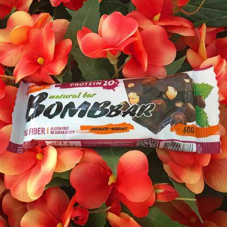 Батончик Bombbar протеиновый шоколад с фундуком 60г