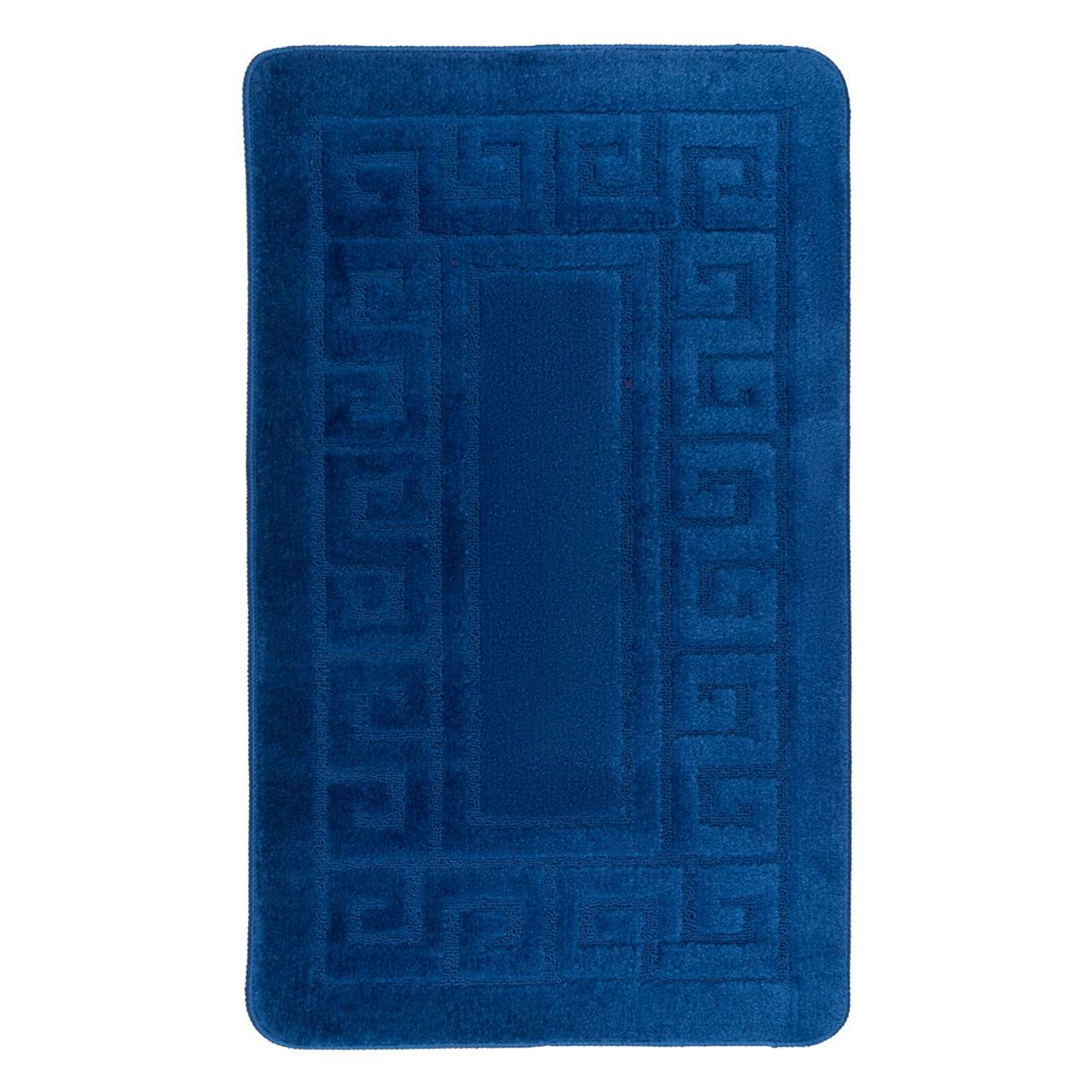 Коврик для ванной и туалета Confetti 60х100 см противоскользящий темно-синий - фото 1