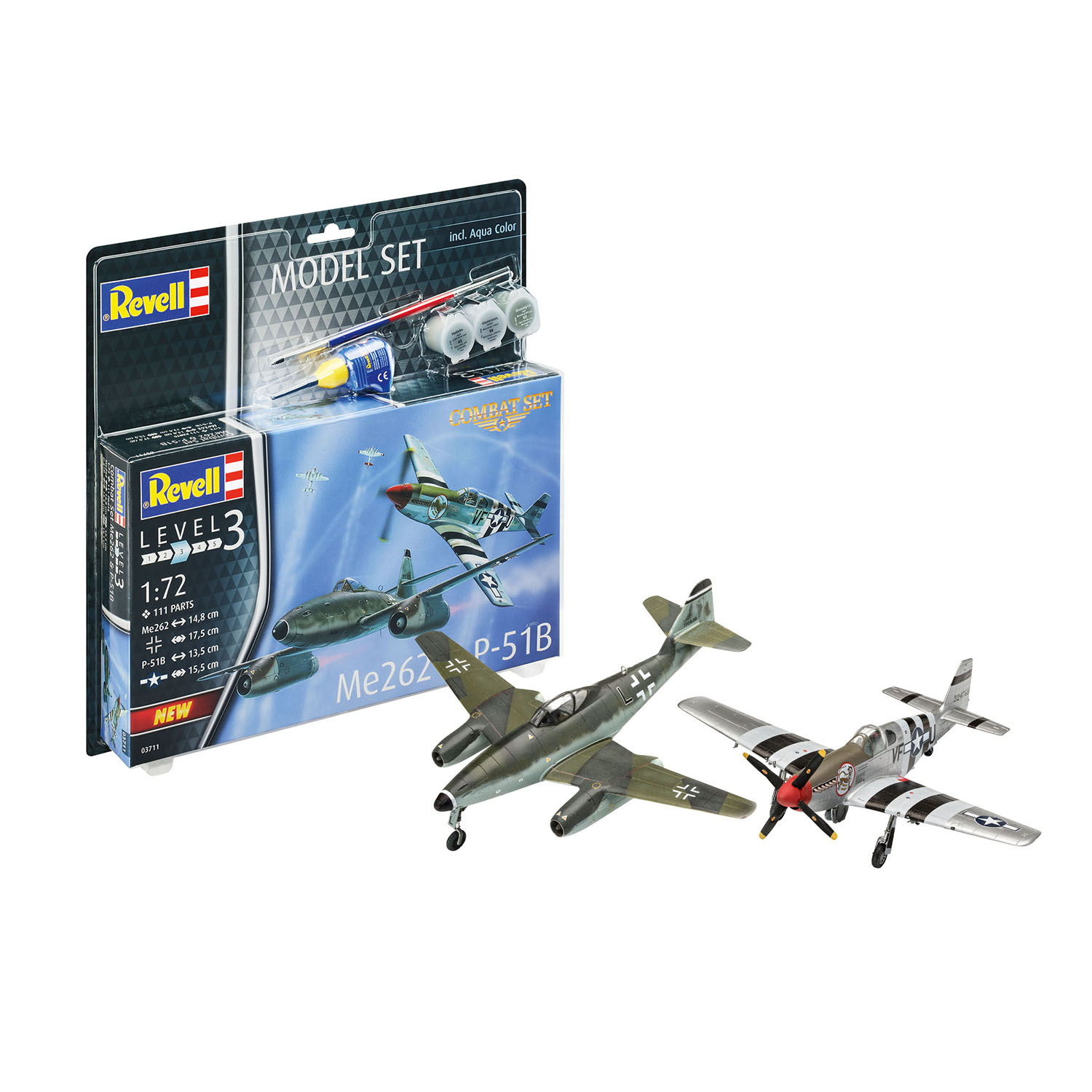 Набор Revell Combat Set Турбореактивный истребитель Me262 и истребитель  дальнего радиуса действия P-51B купить по цене 3408 ₽ в интернет-магазине  Детский мир