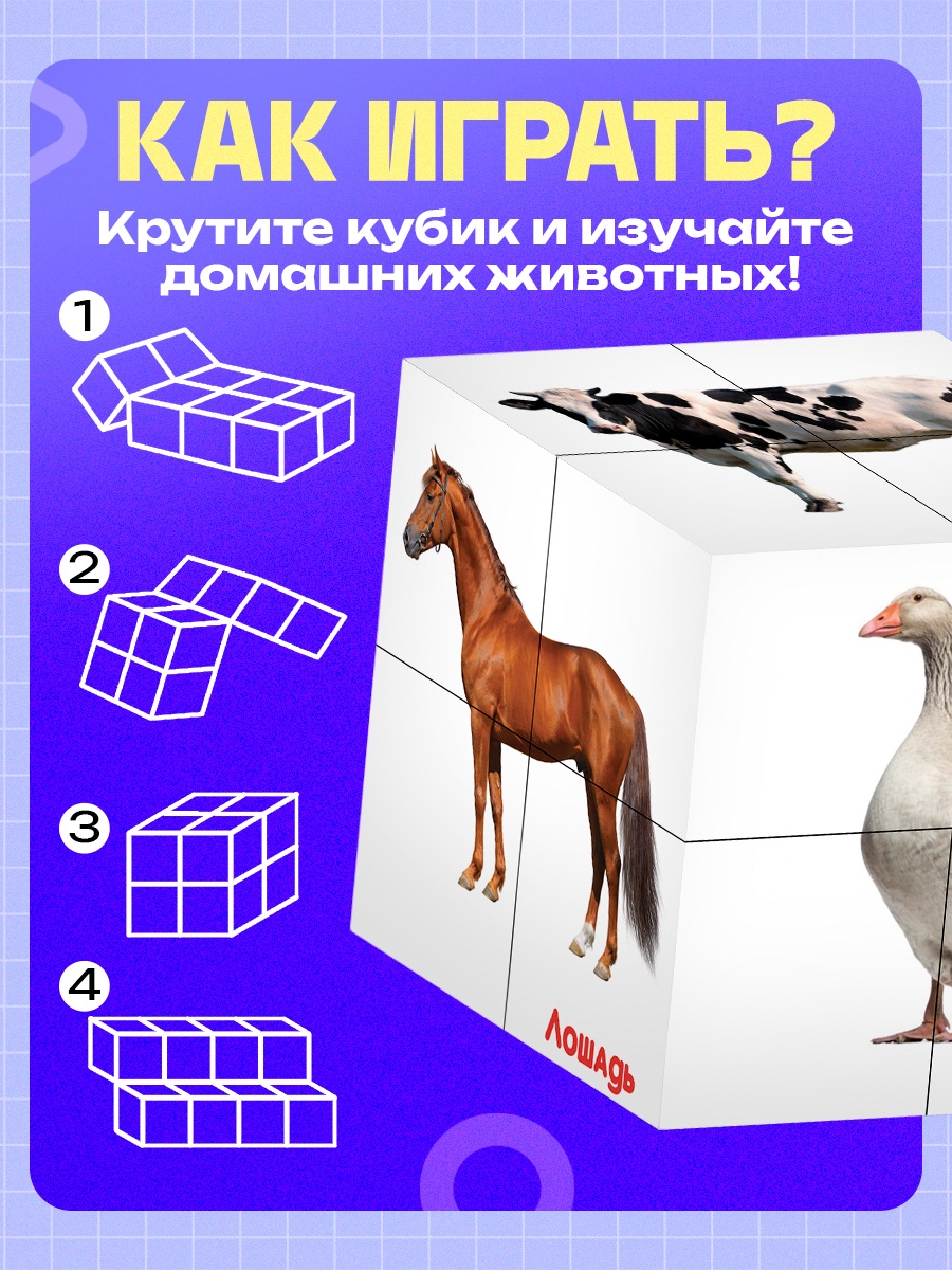 Настольная игра IQ-ZABIAKA Умникуб Домашние животные - фото 3