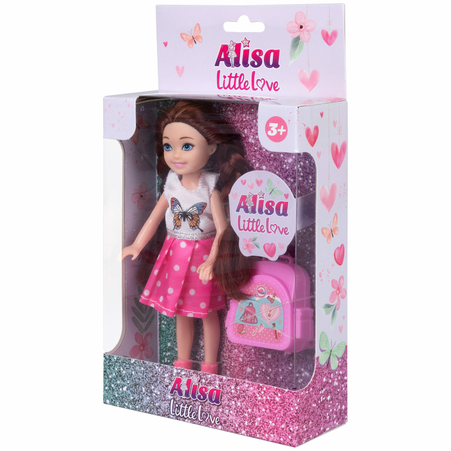 Кукла детская 1TOY Alisa Little Love с аксессуаром брюнетка с косичками маленькая мини 14 см Т24369 - фото 5